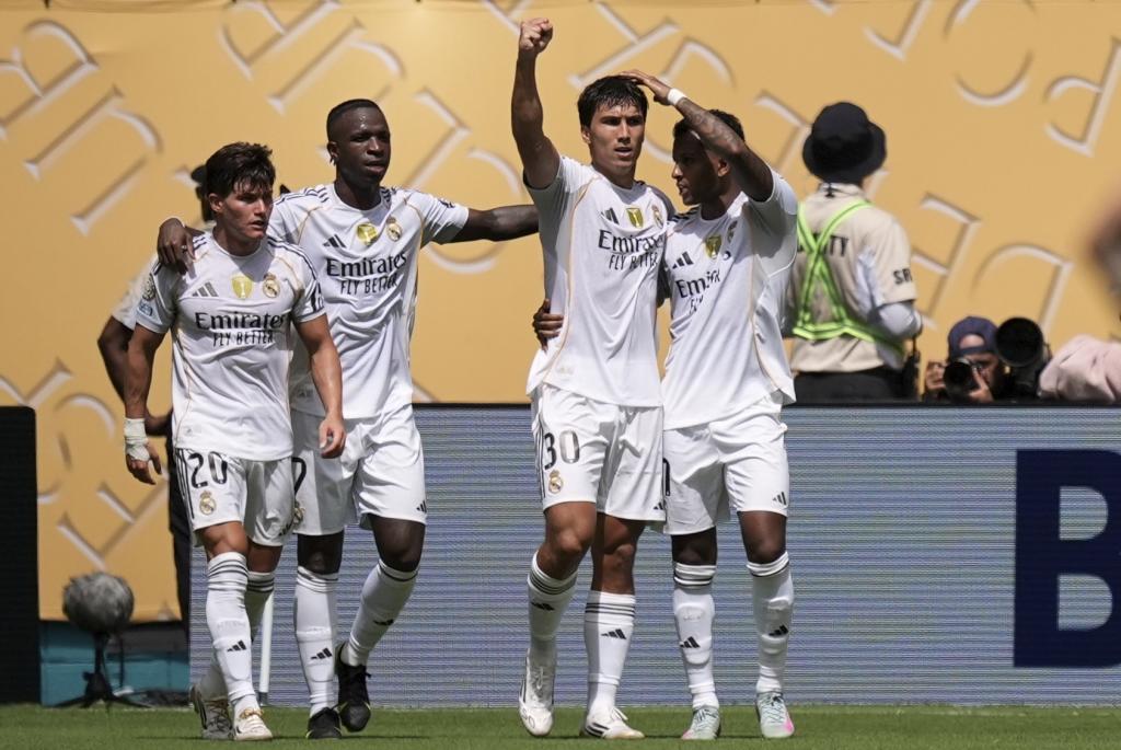 Gonzalo García celebra el 1-0 en el Hard Rock Stadium.