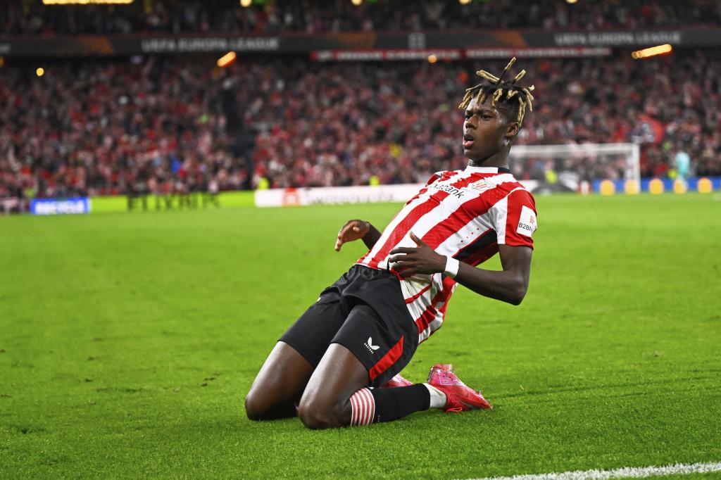 Nico Williams celebra un gol con el Athletic.
