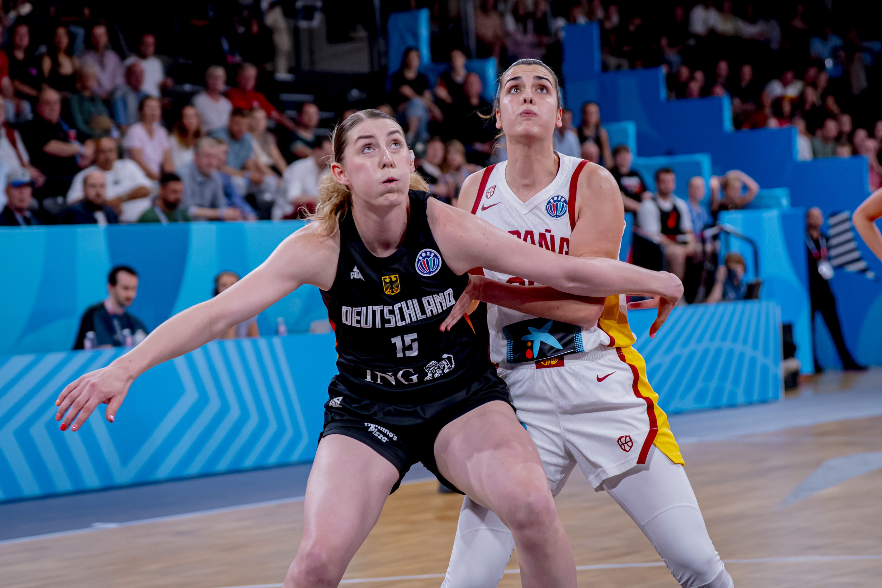 Paula Ginzo, from the Spanish team, in the match against Germany.