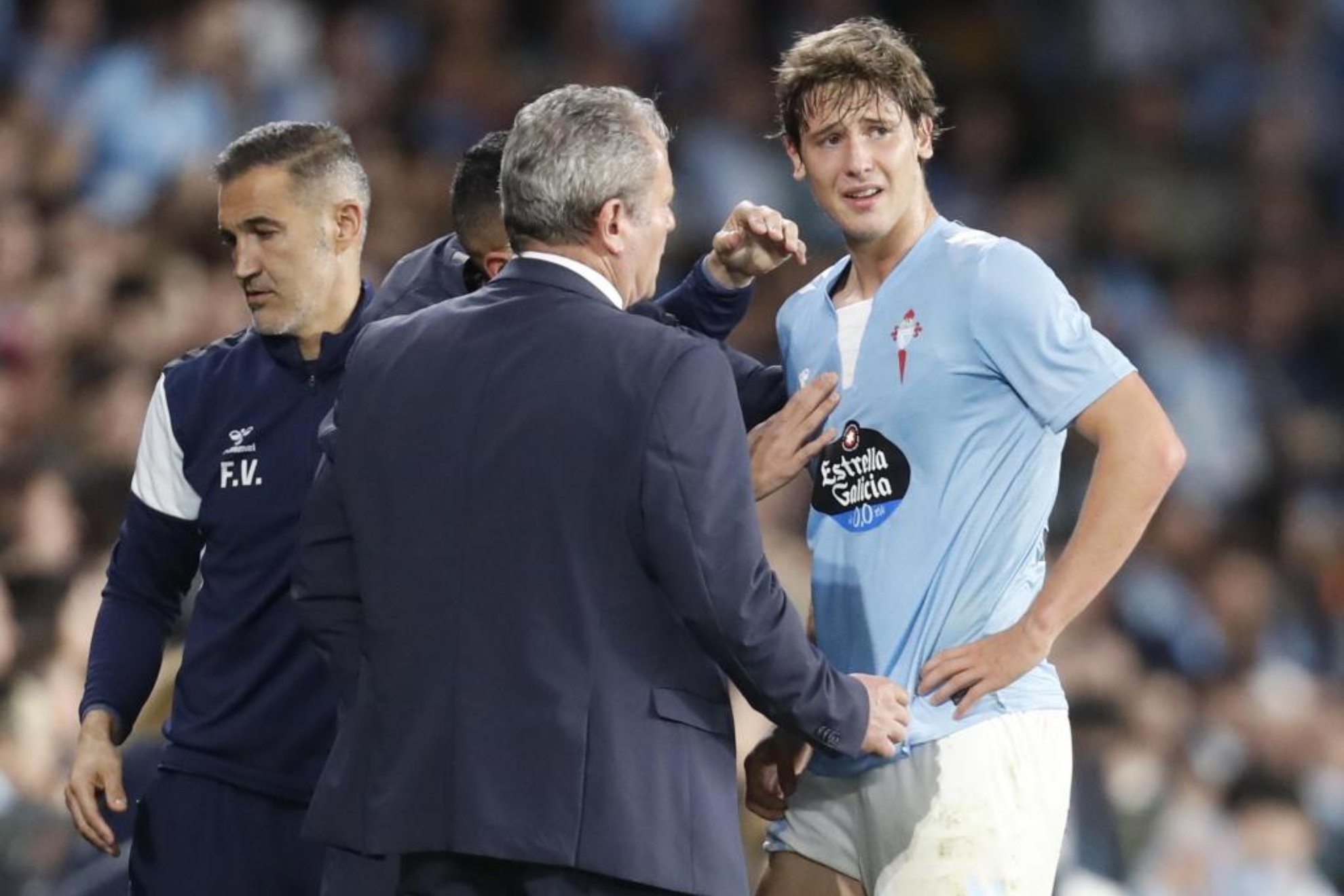 Fer López during a meeting with CELTA DE VIGO