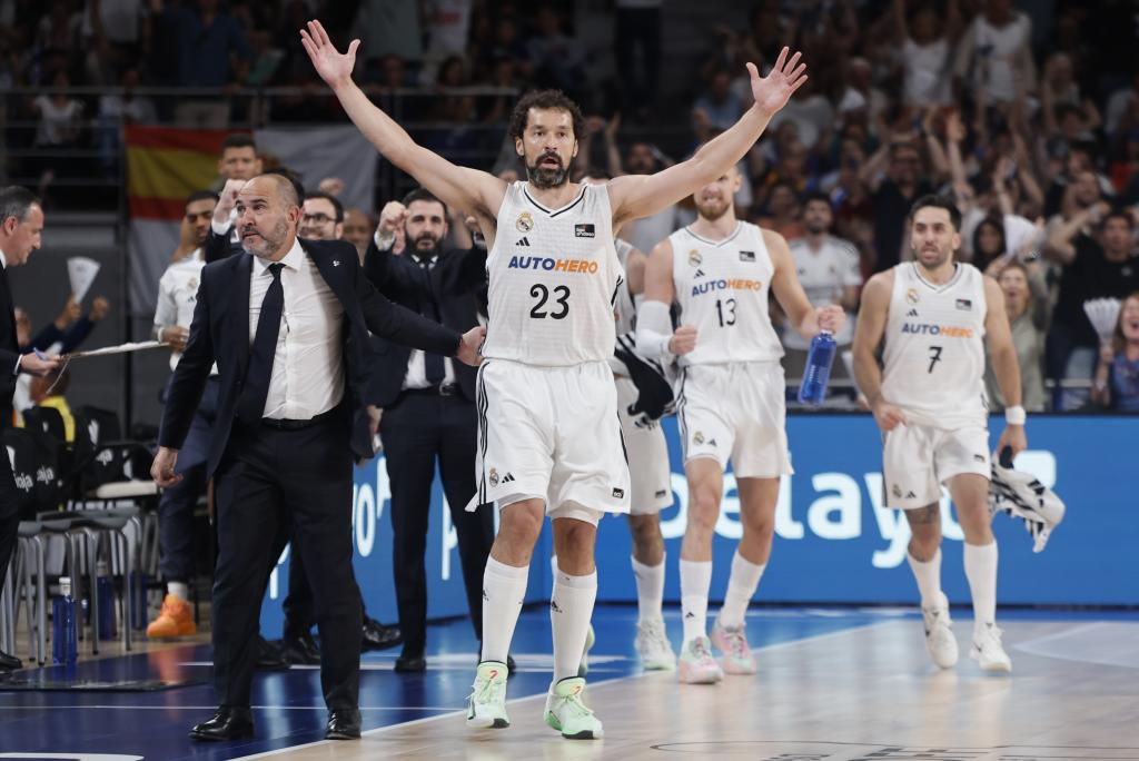 Sergio Llull, during a playoff match with Real Madrid.