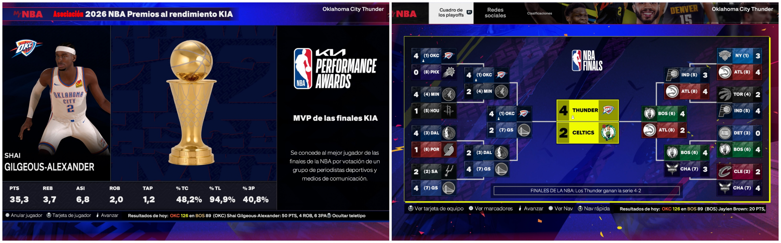 El final de temporada que viene según NBA 2K25