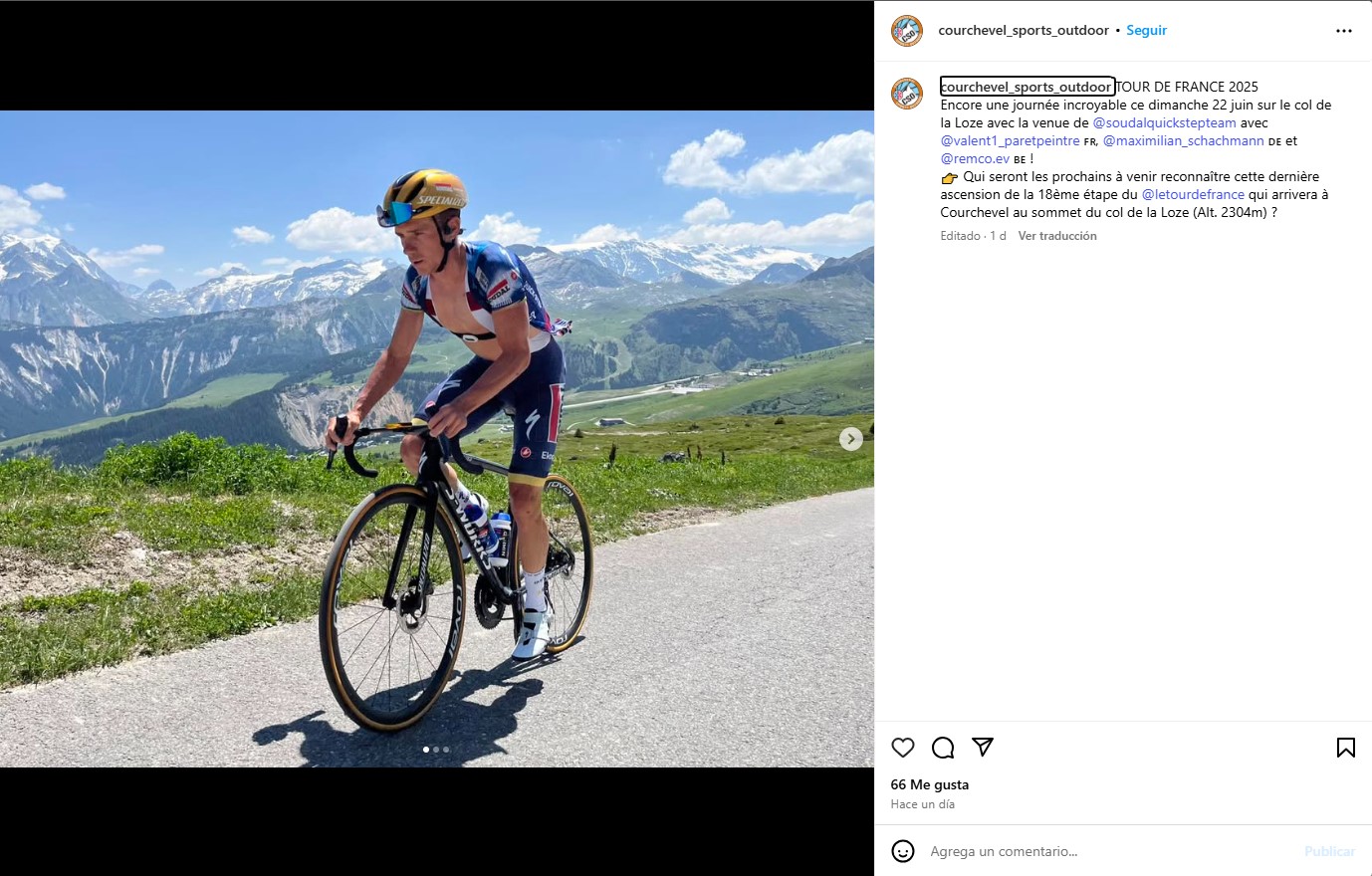 The publication in which Evenepoel is seen in the Col de la Lze.