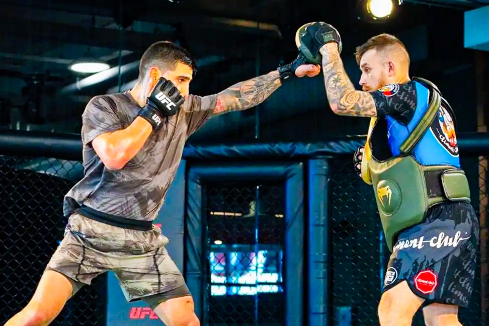Ilia Topuria, along with Javi Climent in a training.