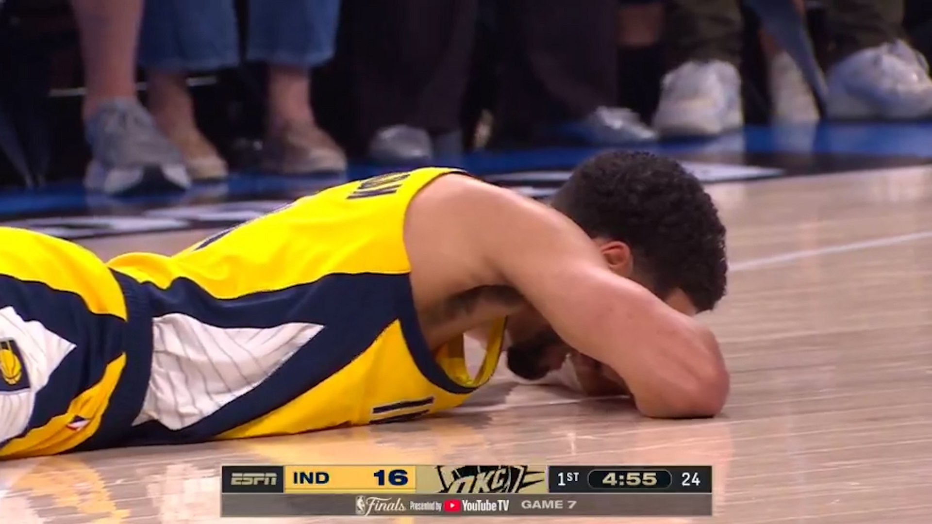 This was the spooky Haliburton injury, star of the Pacers