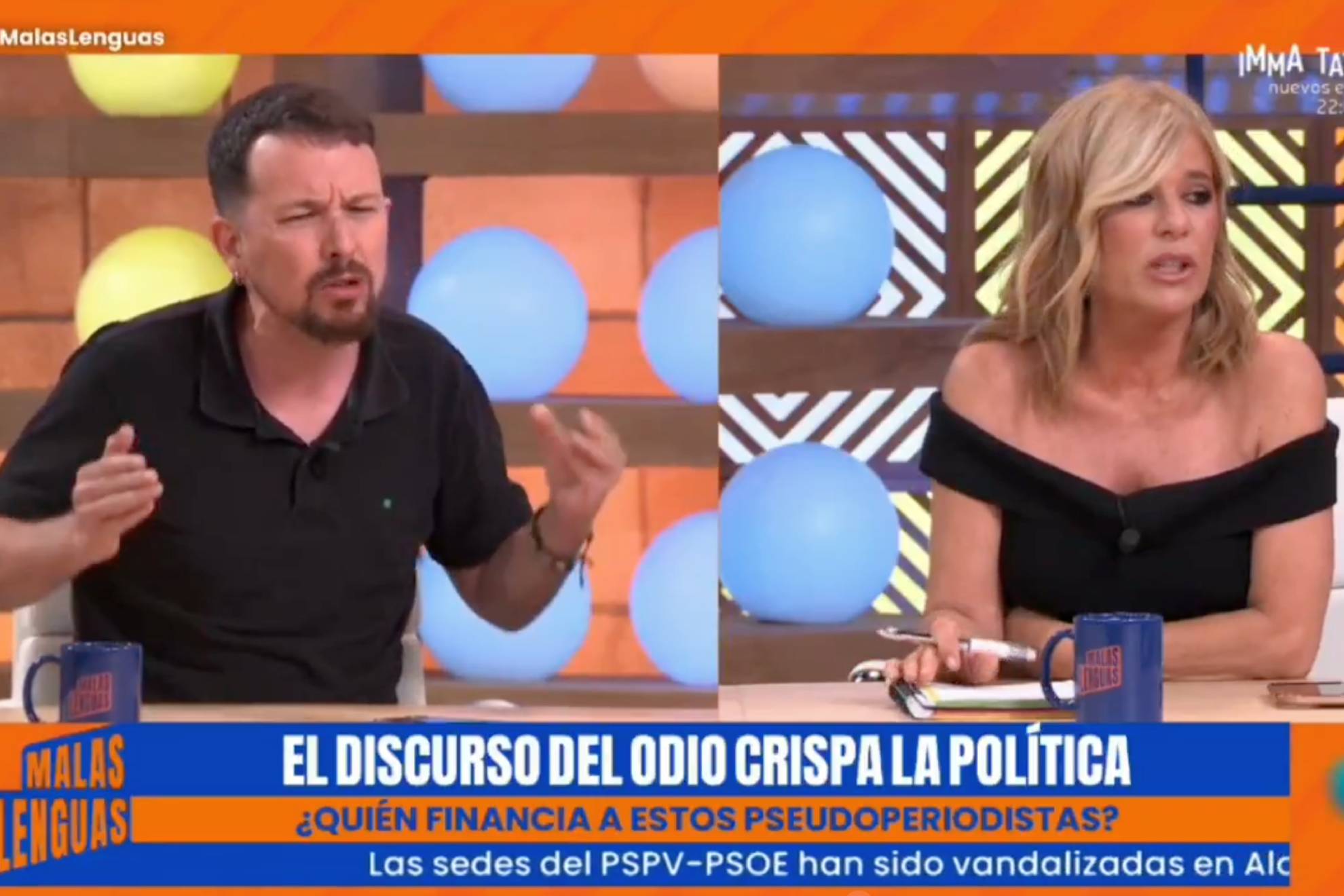 Pablo Iglesias y Esther Palomera viven la discusión más tensa: "No te lo consiento, he tenido a esa gentuza en la puerta de mi casa"