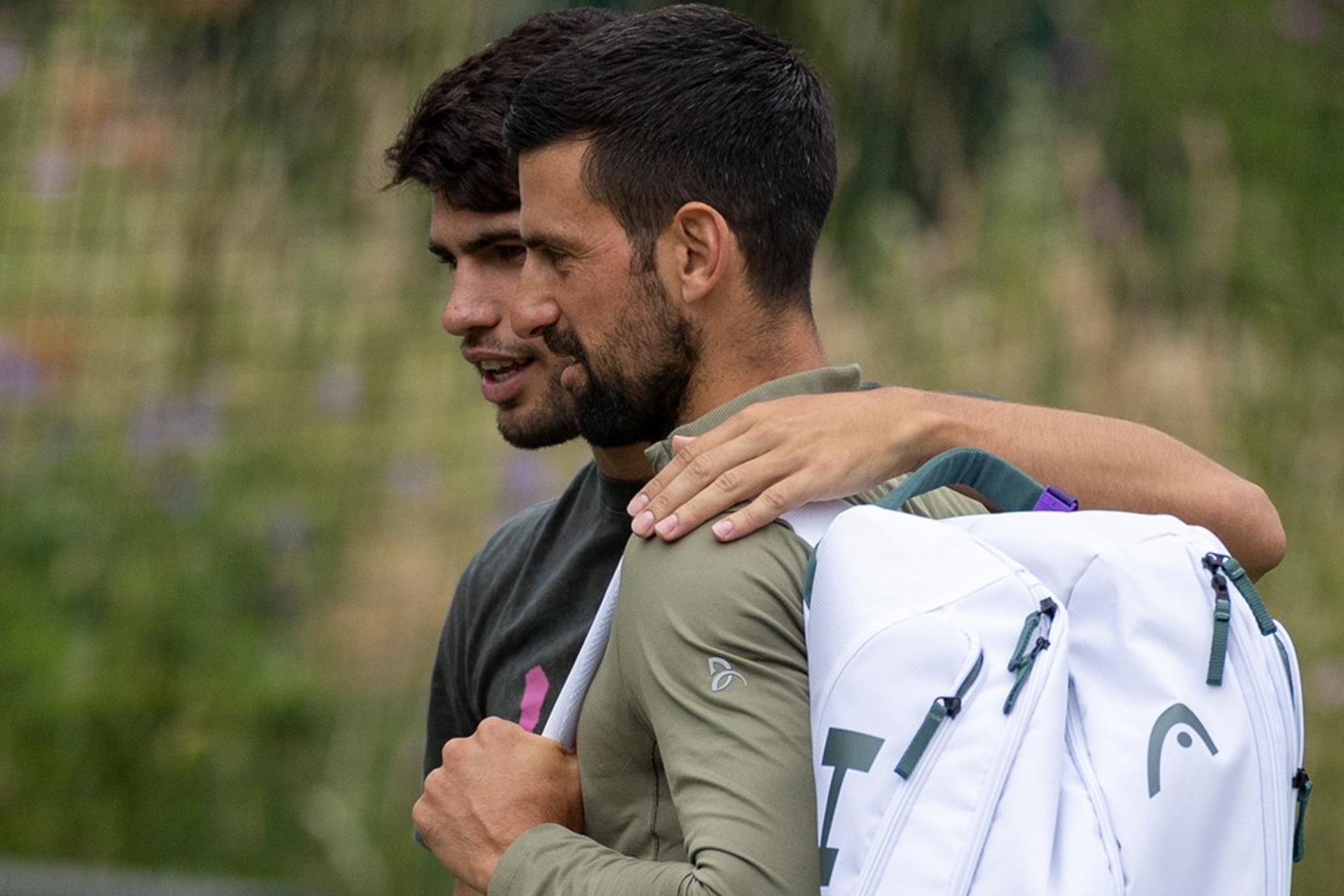 Alcaraz y Djokovic, en Wimbledon.