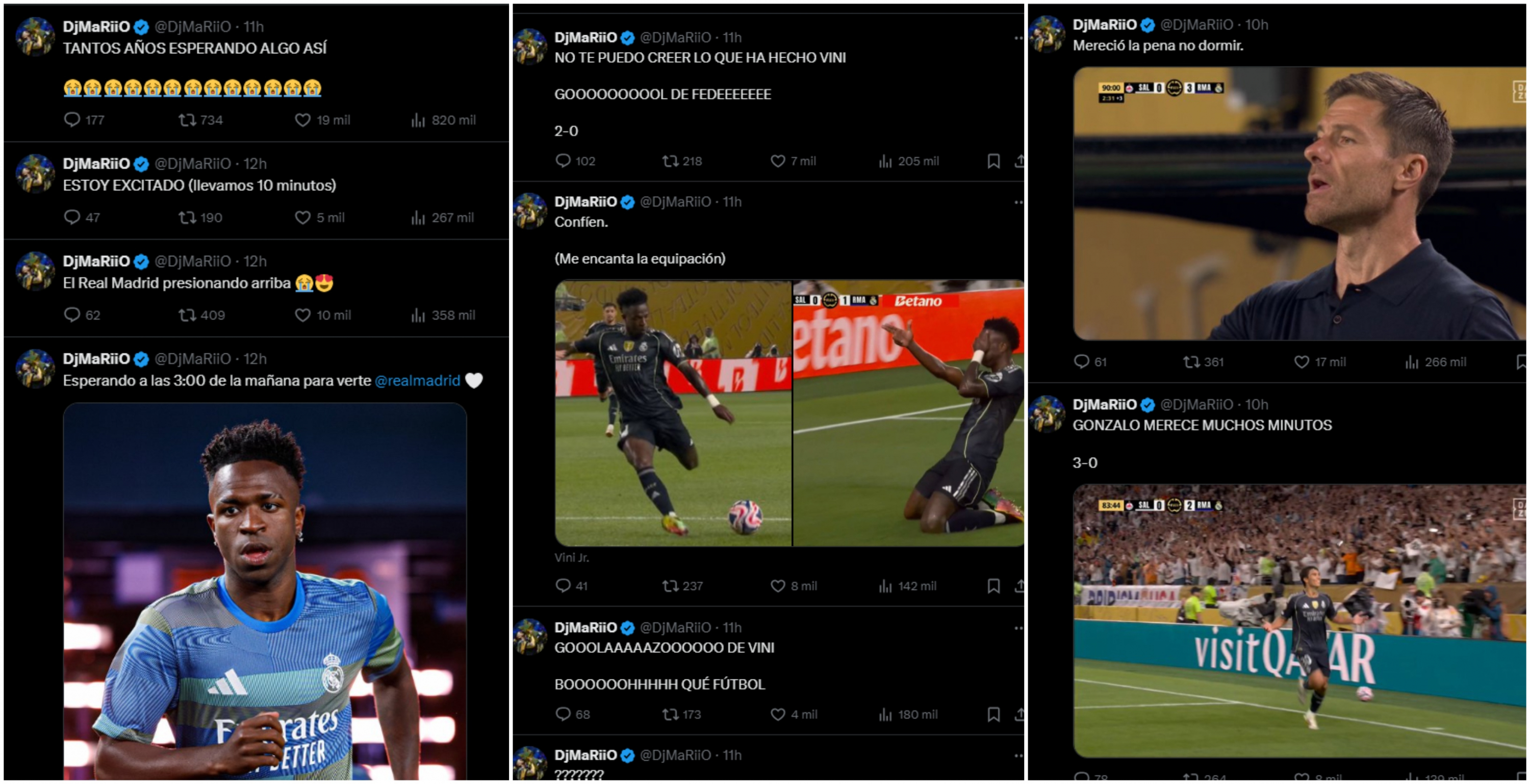 Los tweets de DjMariio en la victoria del Real Madrid