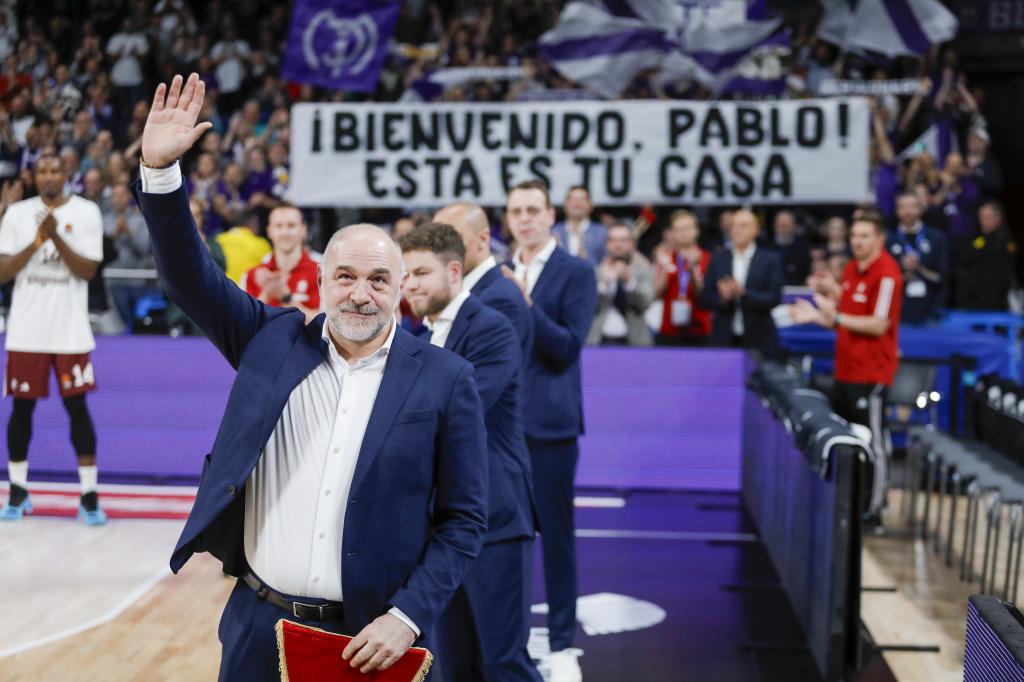 Laso, ovacionado por el Movistar Arena cuando volvió con el Bayern Múnich.