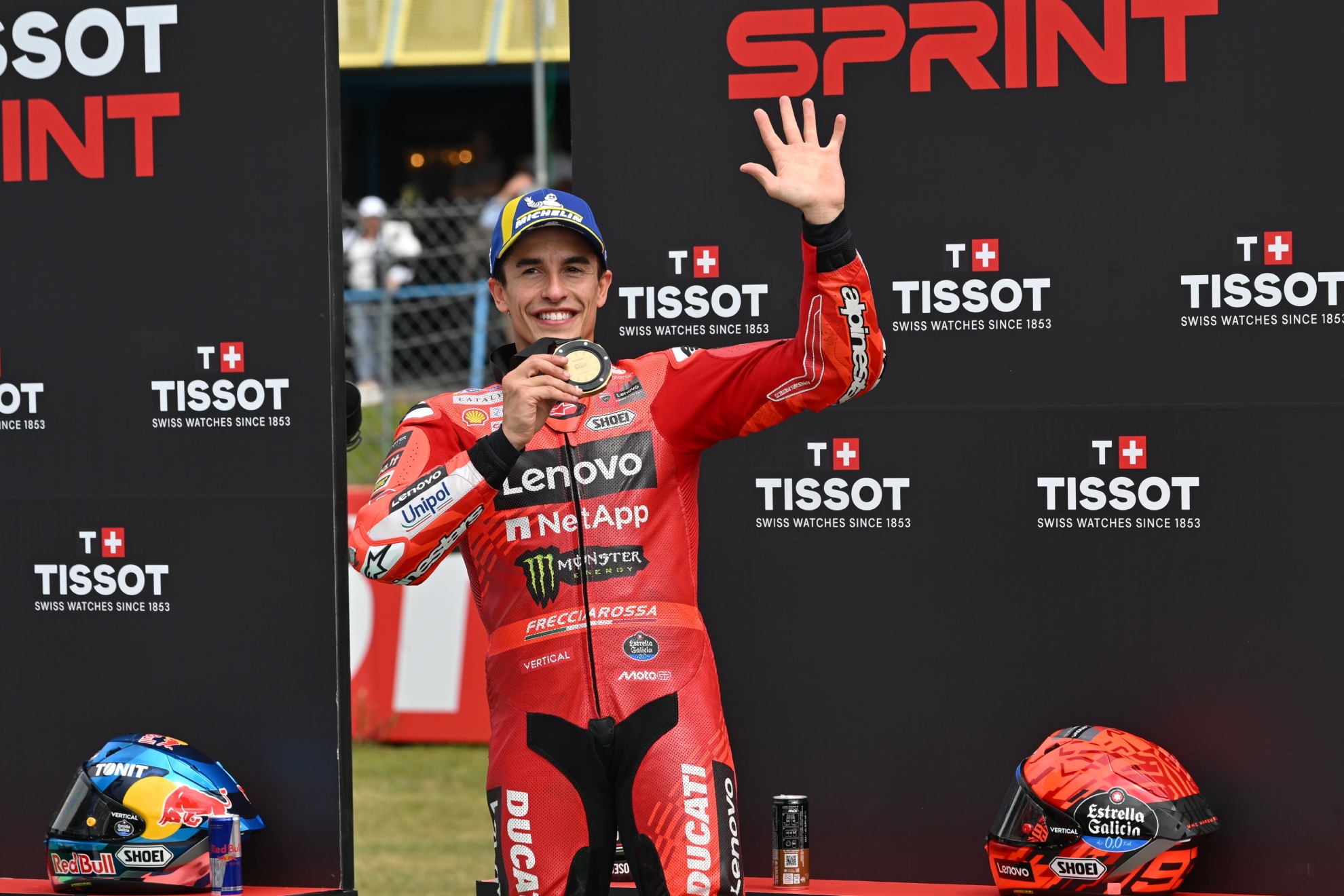Marc Márquez, en el podio del Sprint de Assen.
