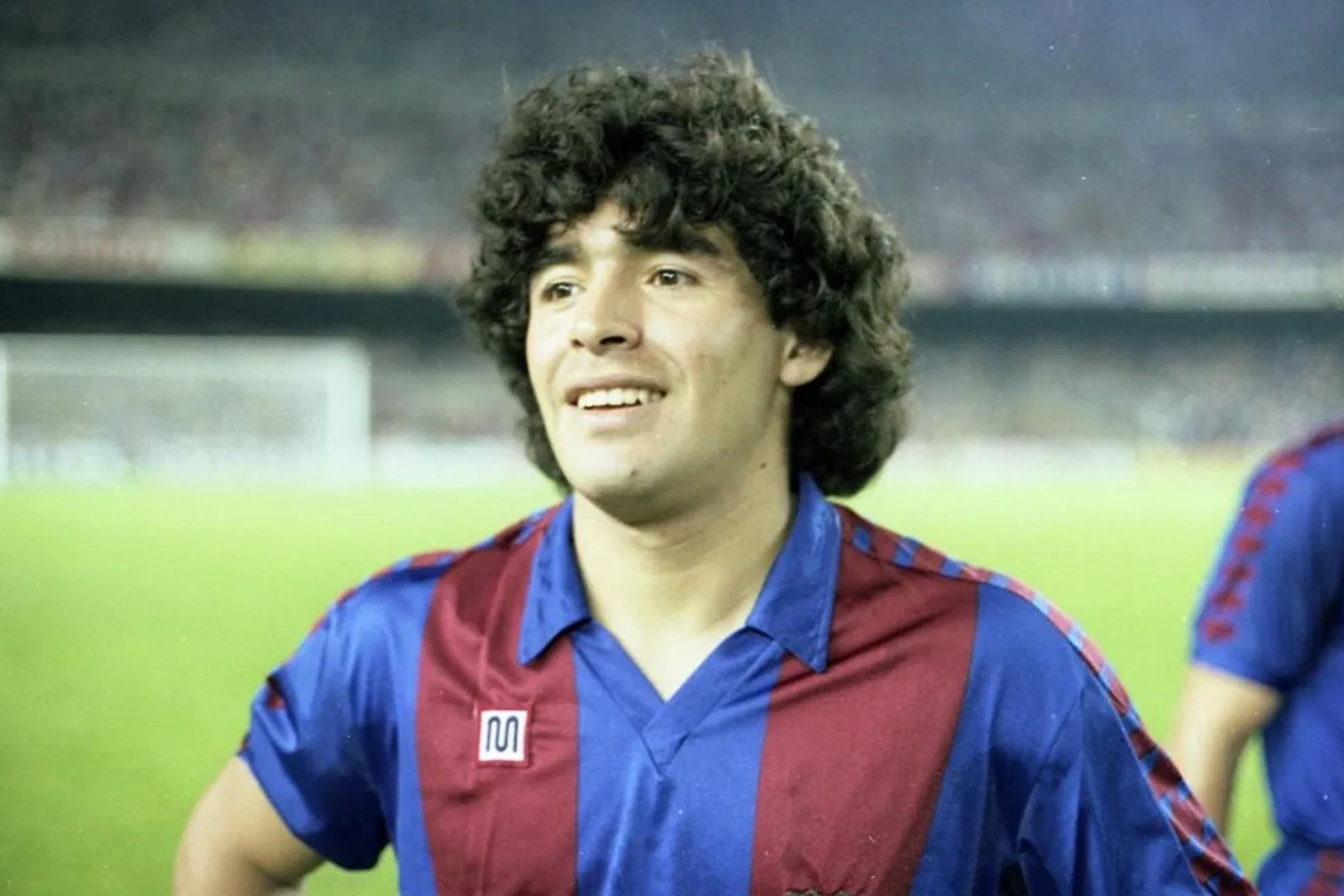 Diego Armando Maradona con la elástica del Barça