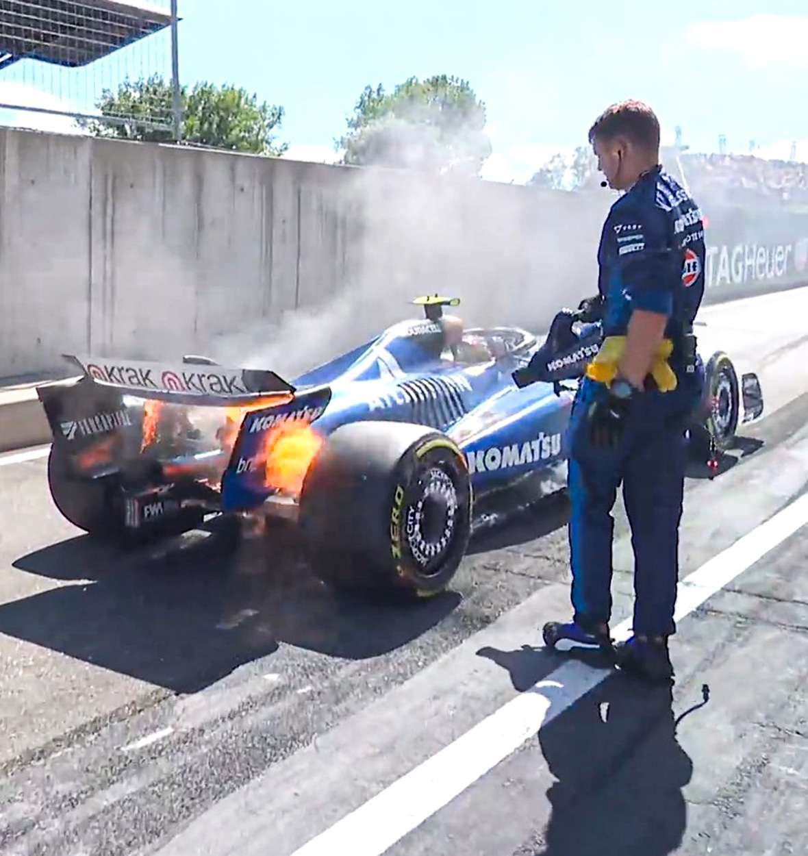 El Williams, en llamas.