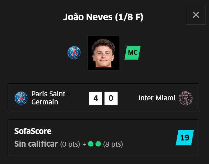 Joao Neves vuelve a revalorizarse en el mercado del Mundial.