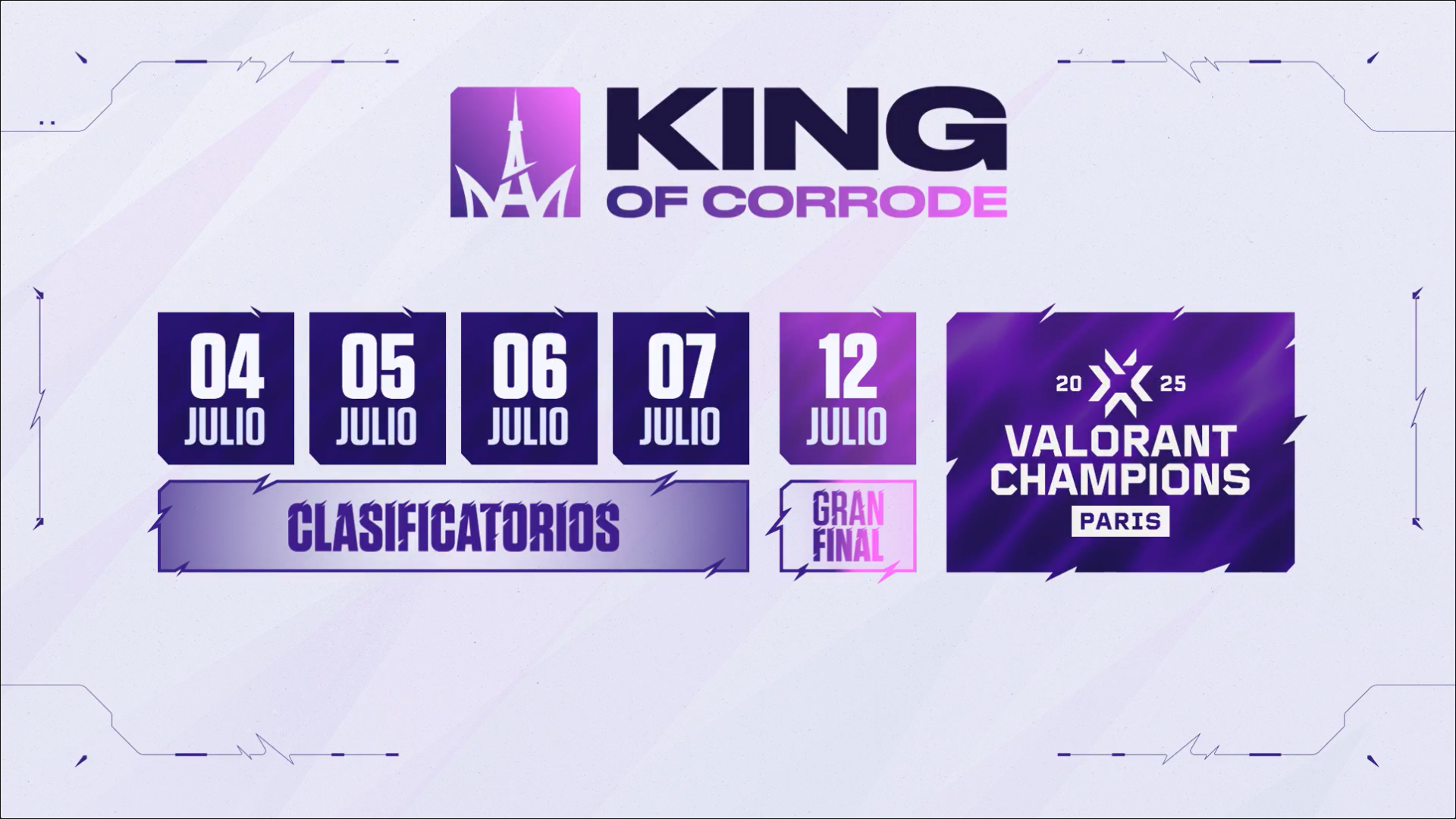 Dates of the 'King of Corrode' tournament