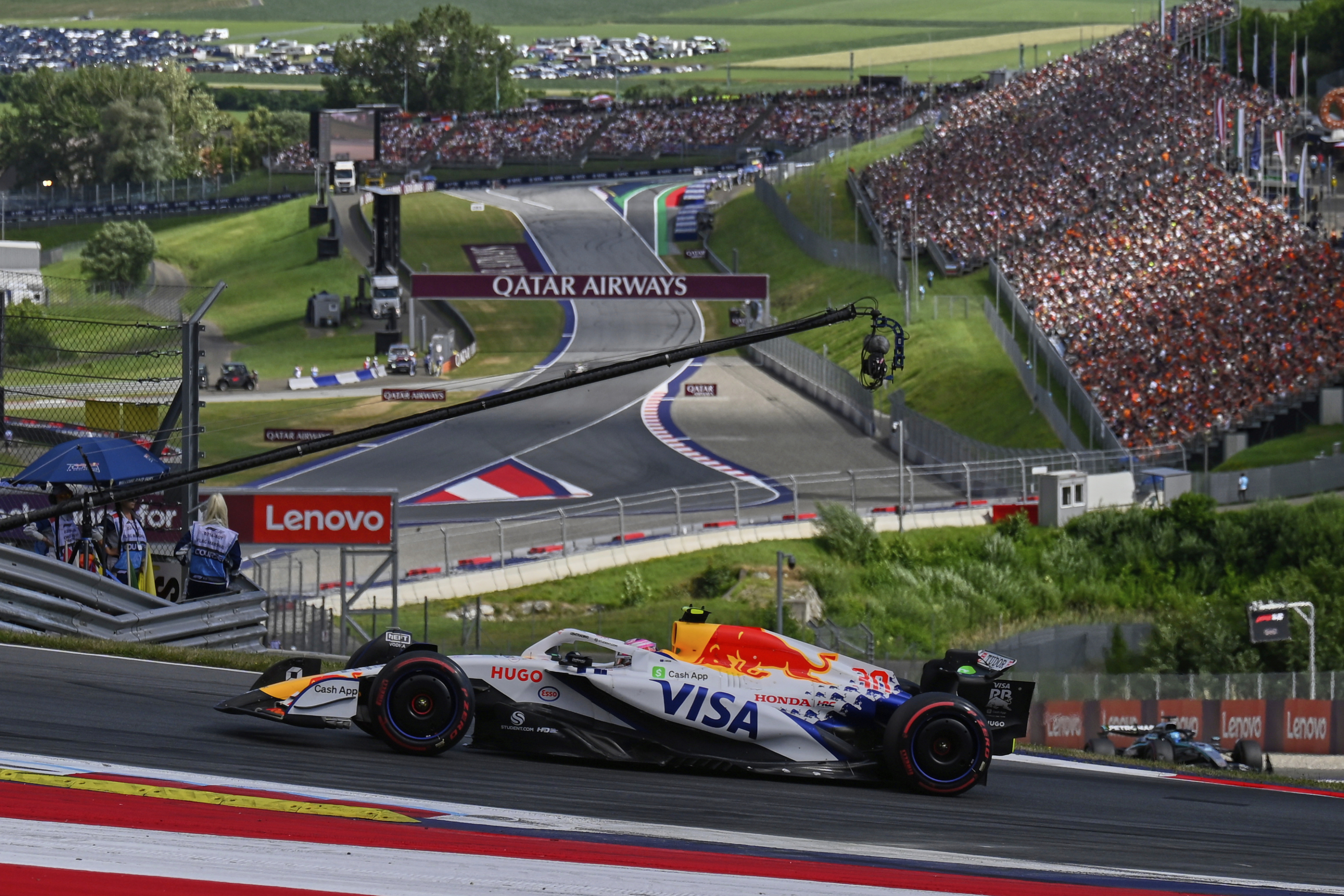 Liam Lawson during the development of the Austrian GP race.