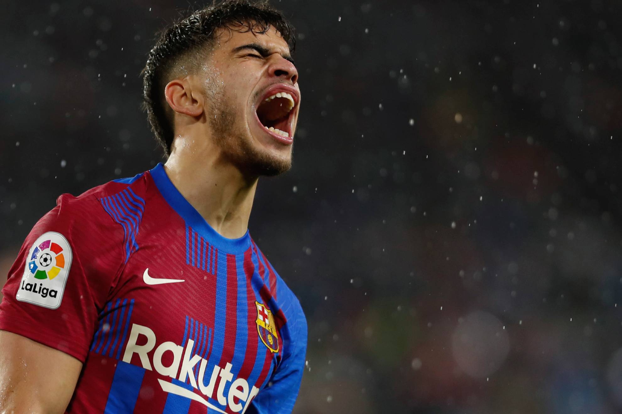Abde laments during a match with Barça