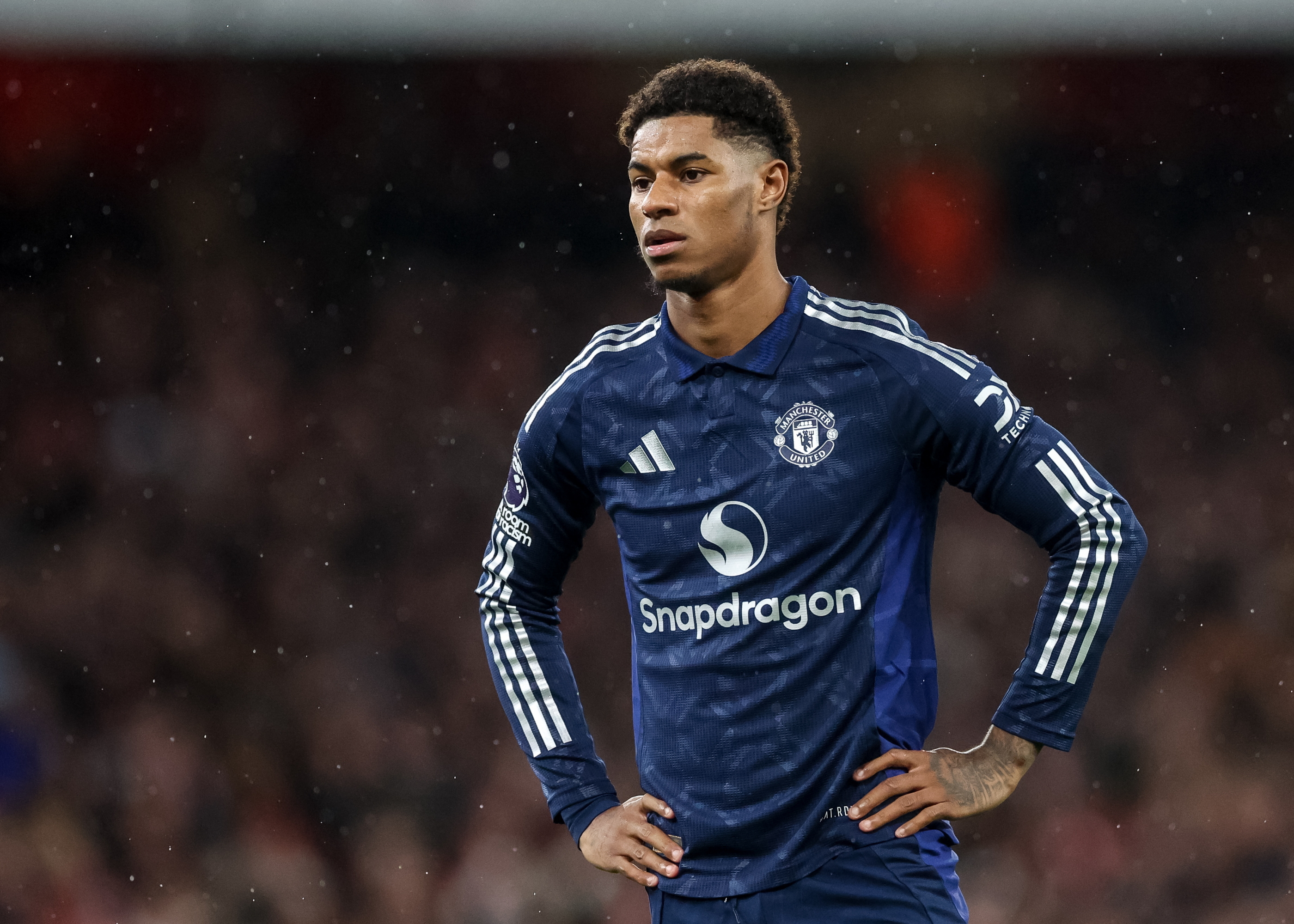 Marcus Rashford, in a match against Arsenal.