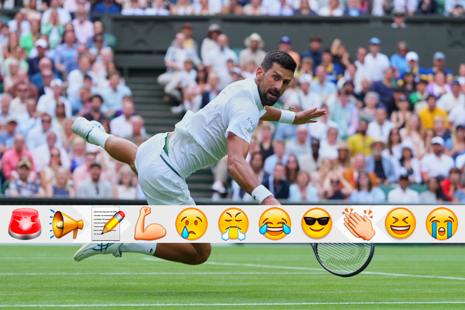 Djokovic, en el partido ante Kecmanovic, para meter un punto.