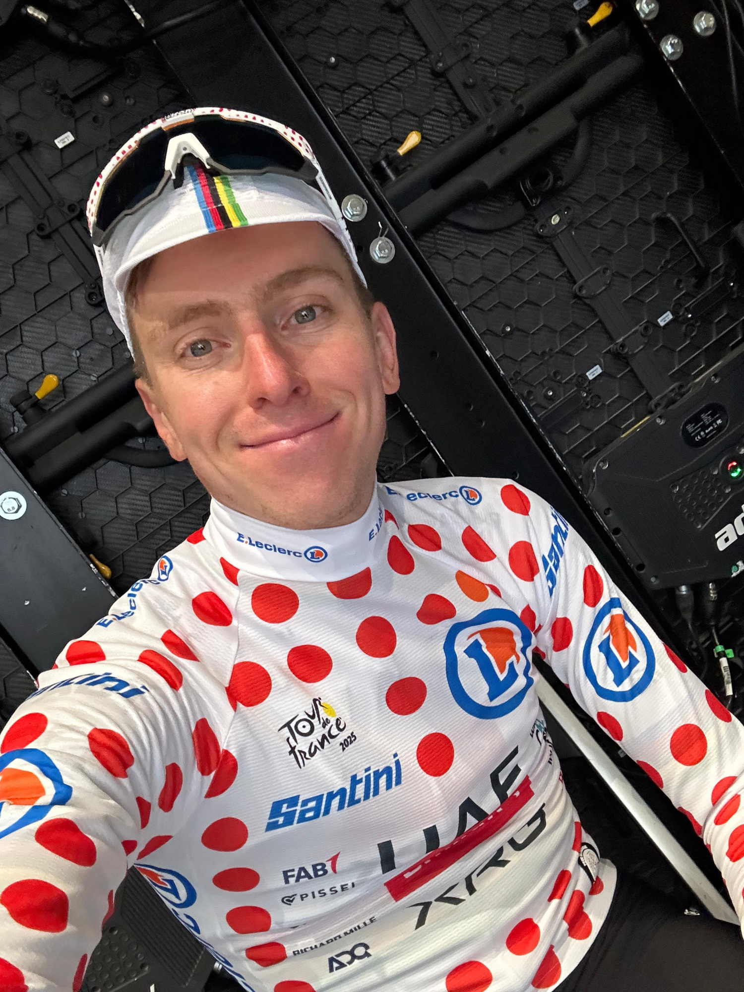 Pogacar, with the lunar jersey.