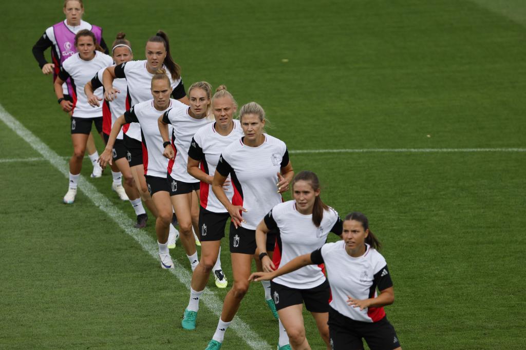 The players of the Belgium National Team in training prior to playing with Spain
