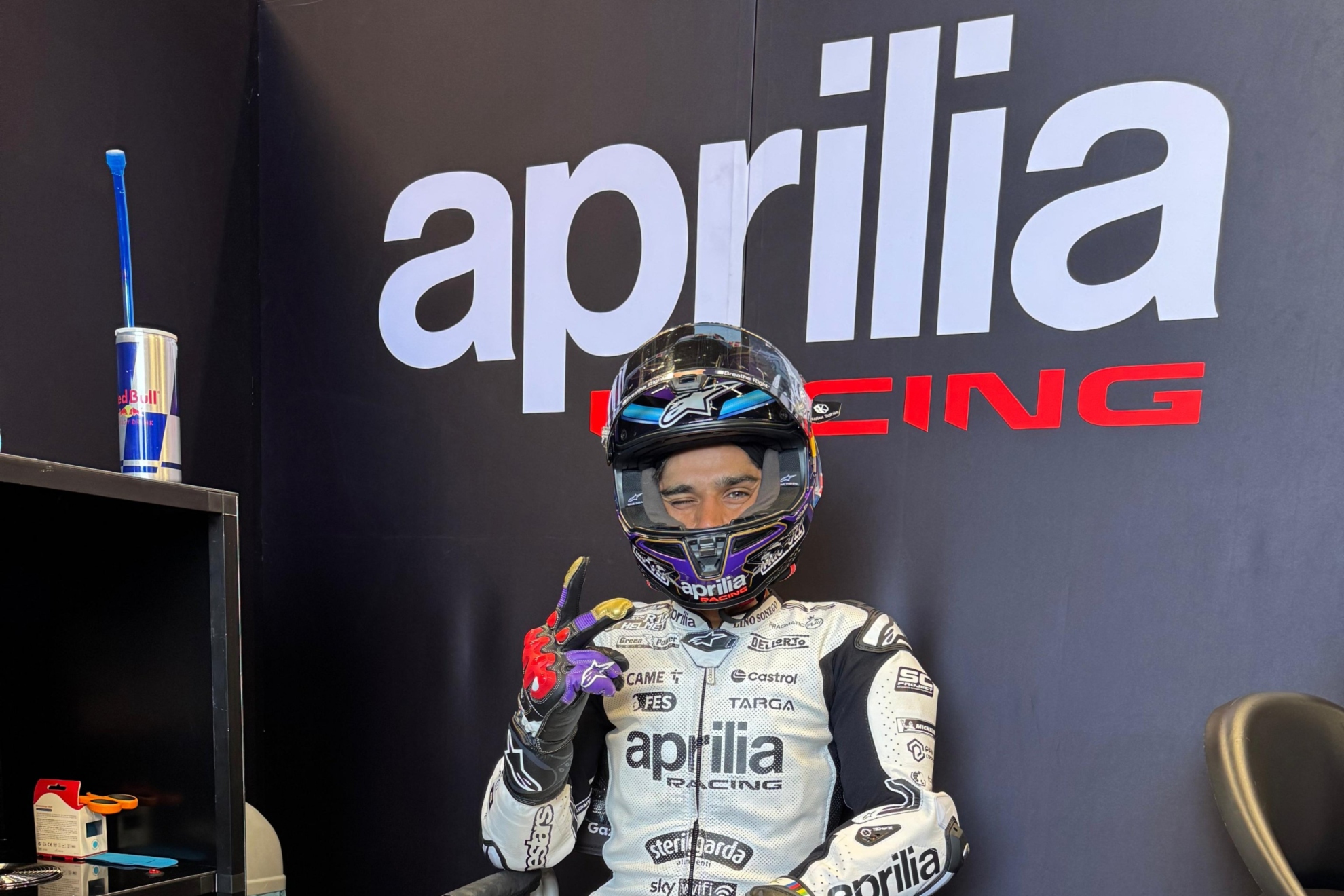 Jorge Martín, en el test con Aprilia en Misano.