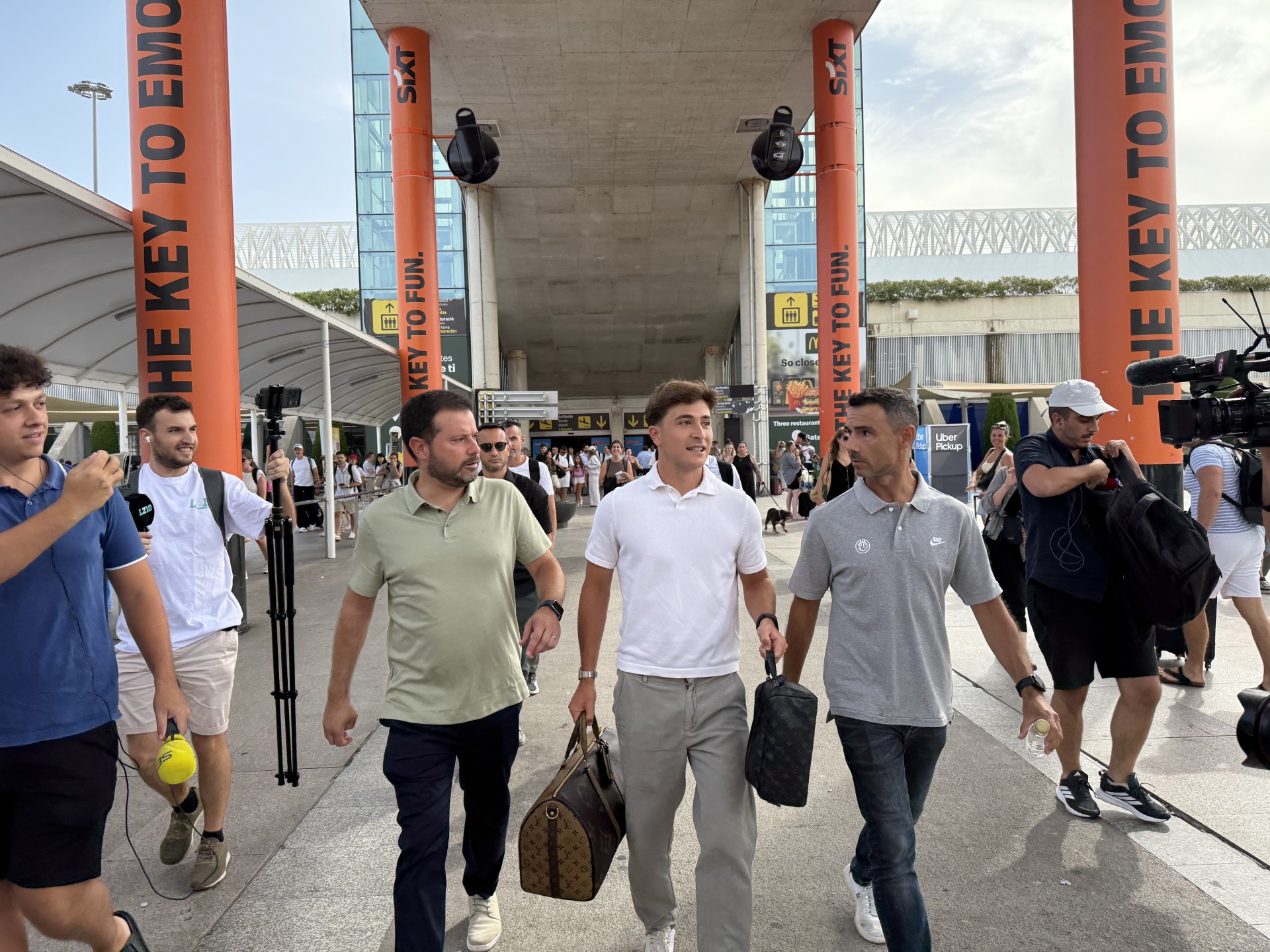Pablo Torre a su llegada a Palma para firmar por el Mallorca.