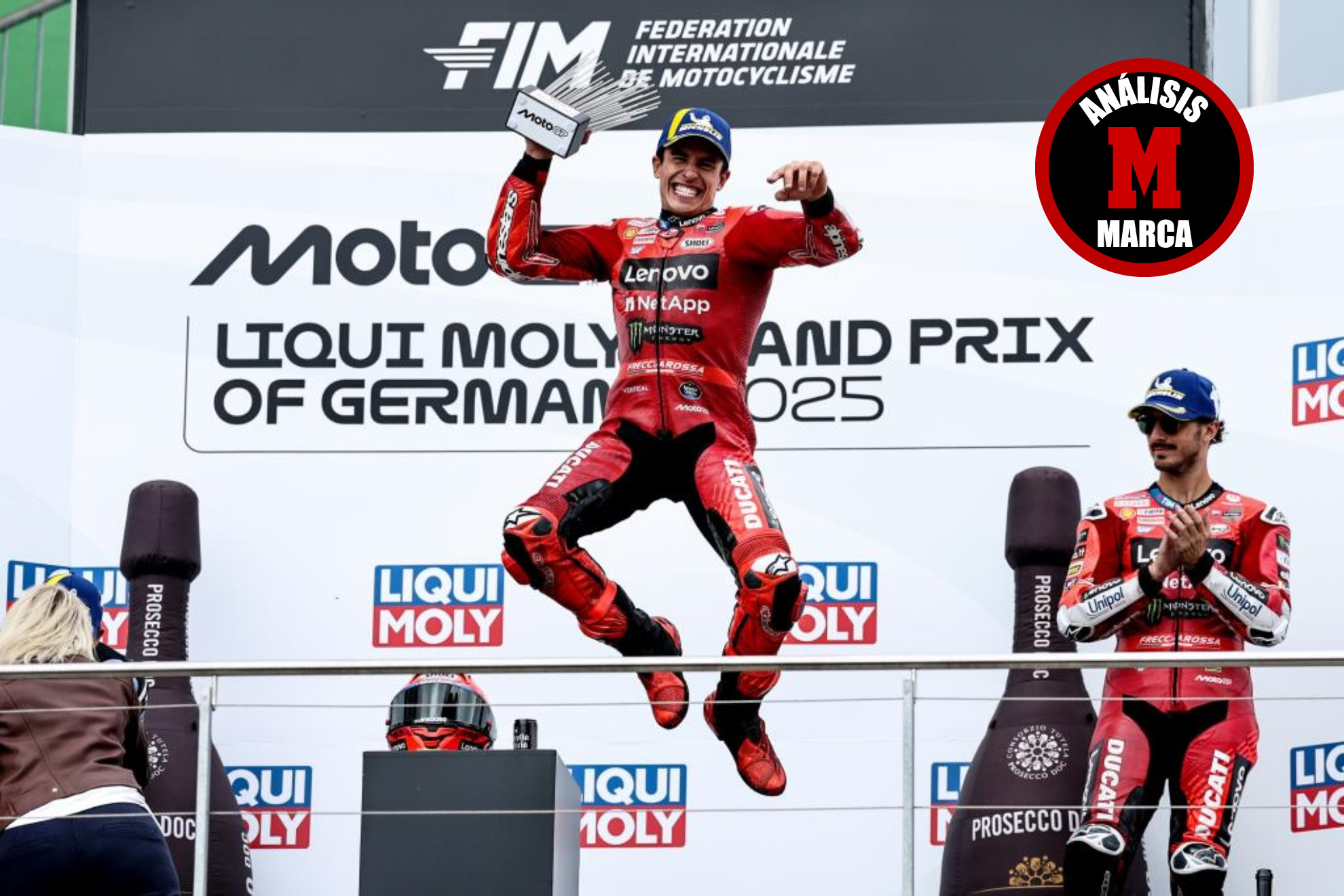 Marc Márquez, en el podio de Alemania.