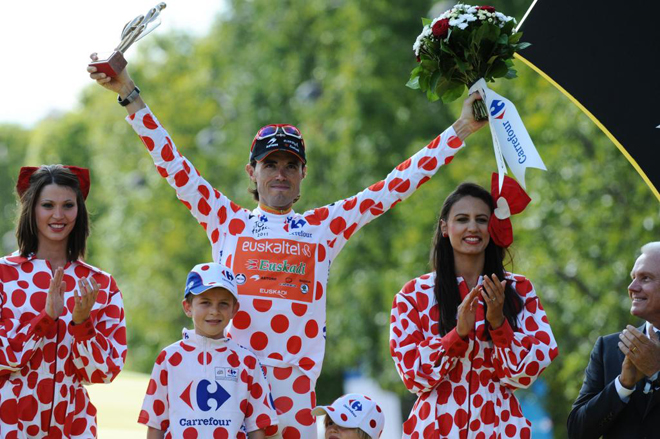 Samuel Sánchez, maillot de topos.