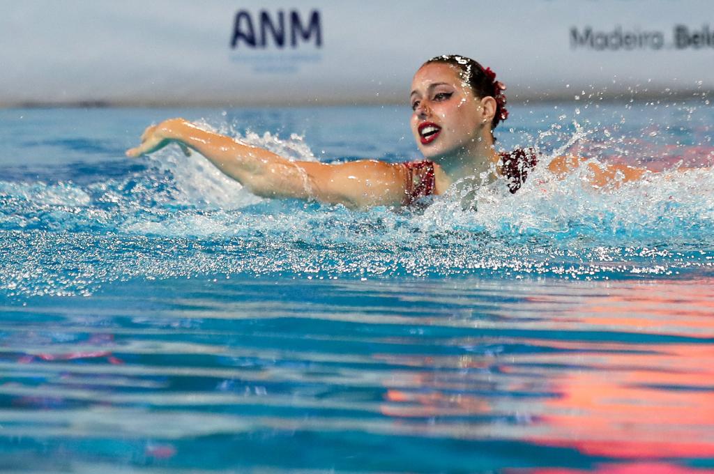 Iris Tió, en el Solo técnico del Europeo de Funchal.