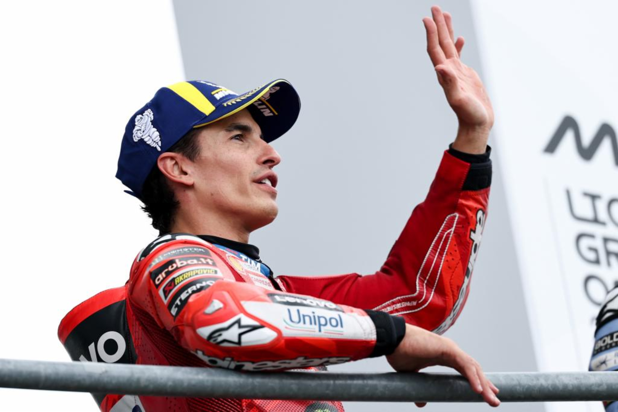 Marc Márquez, en el podio de Alemania.