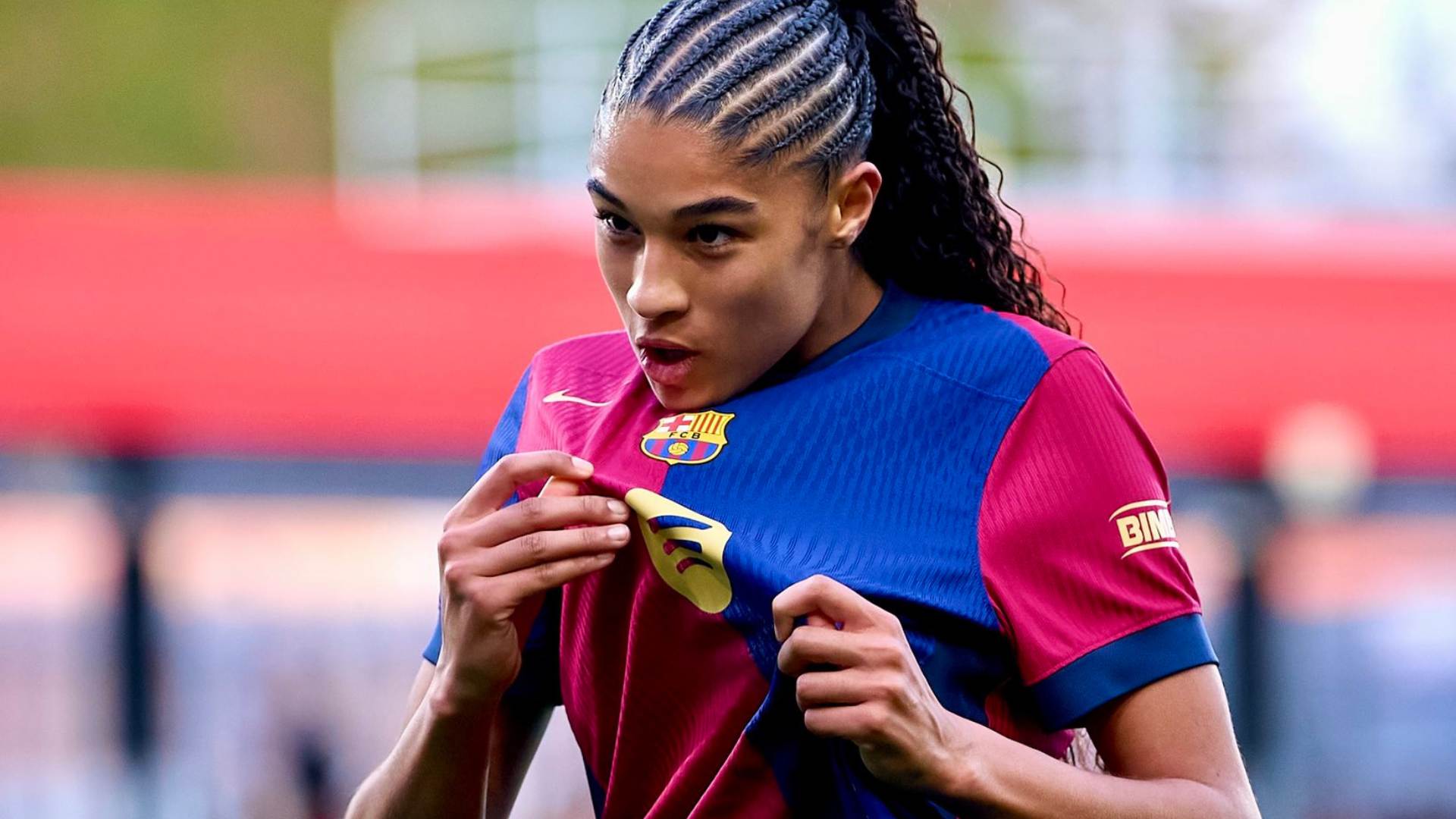 Sydney Schertenleib celebra un gol con el Barcelona