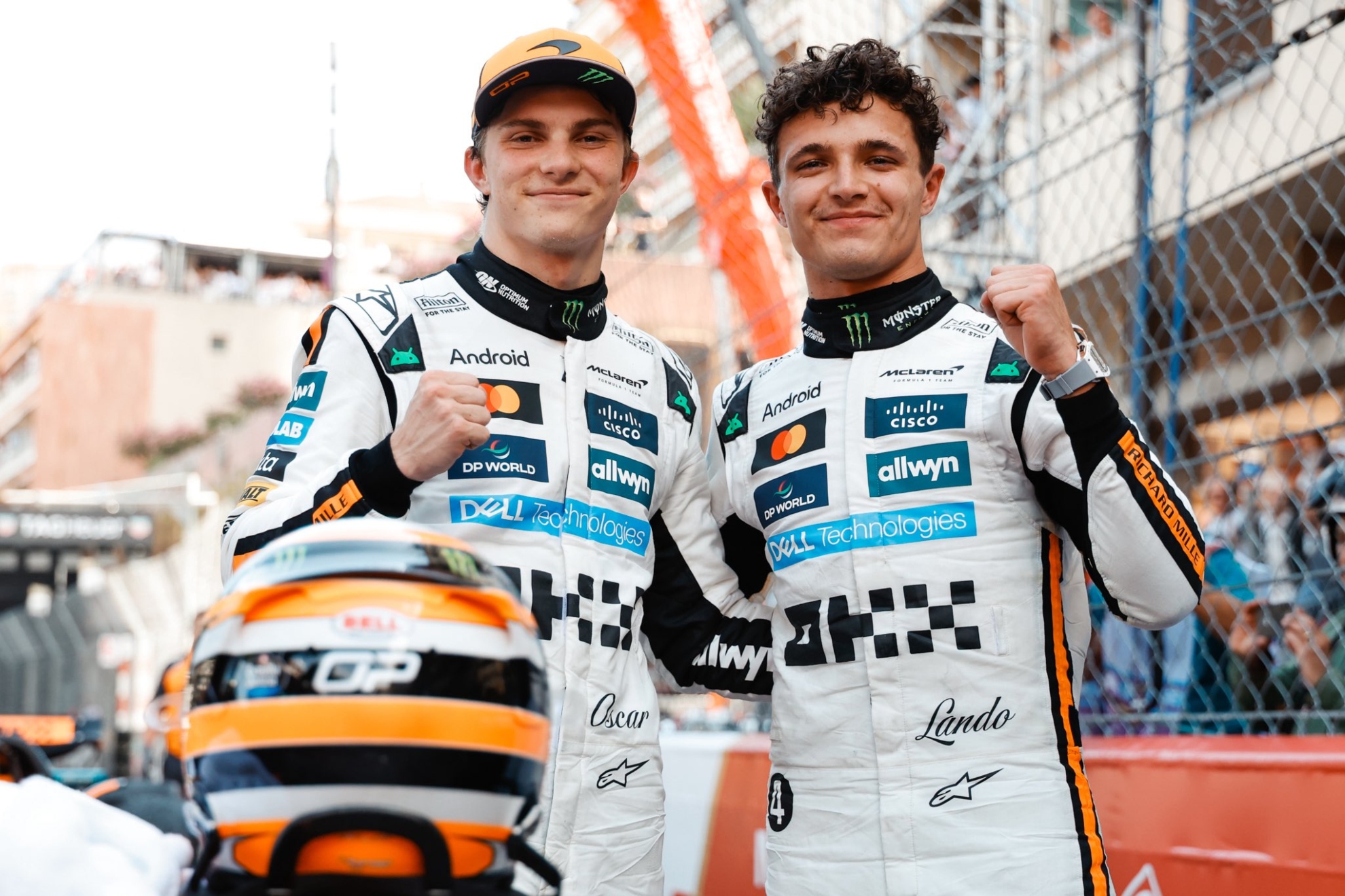 Oscar Piastri y Lando Norris al final del GP de Mónaco.
