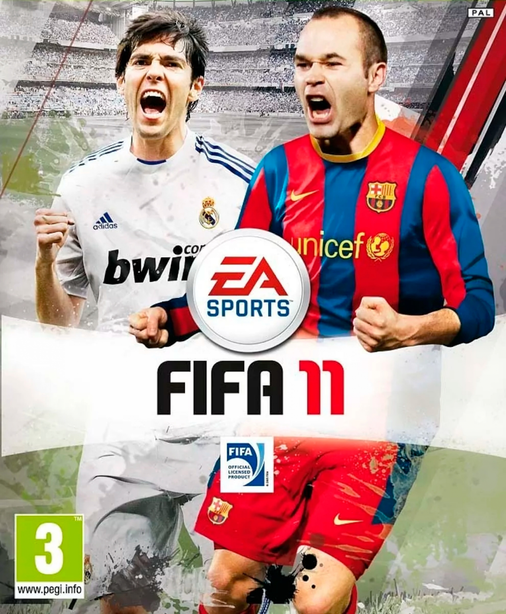 Portada FIFA 11 con Kaká y Andrés Iniesta