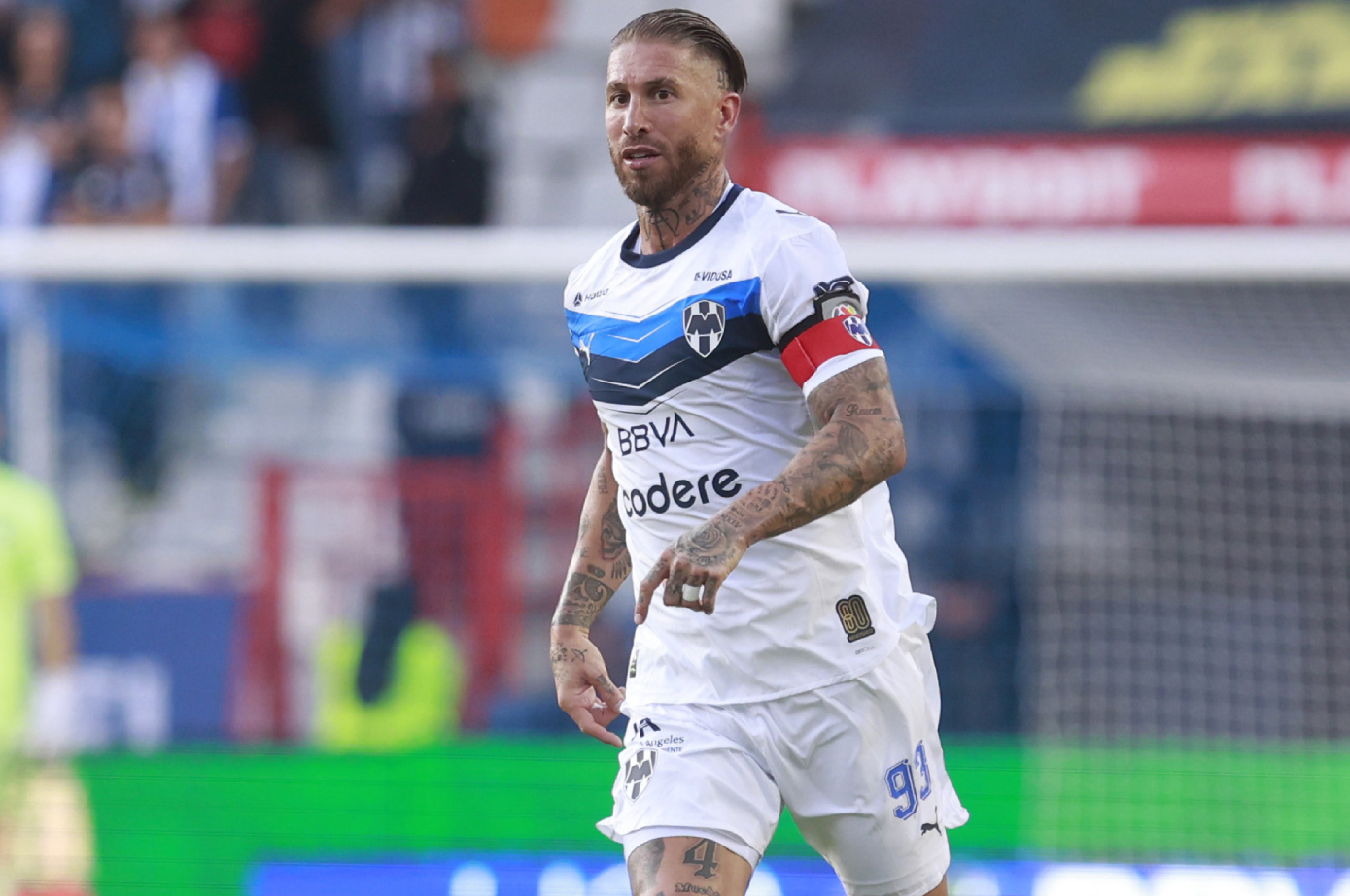 Sergio Ramos, durante el partido de Monterrey frente a Pachuca