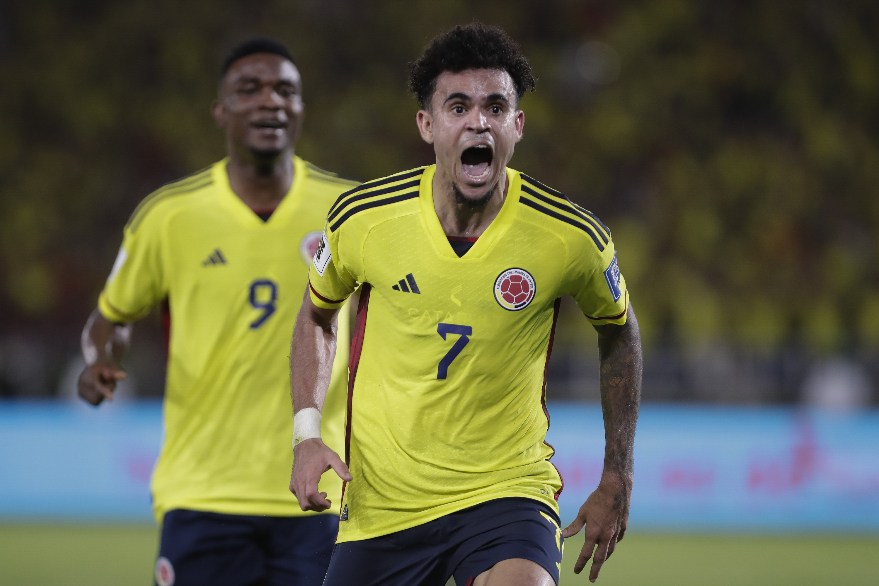 Luis Díaz en un partido con la selección colombiana.
