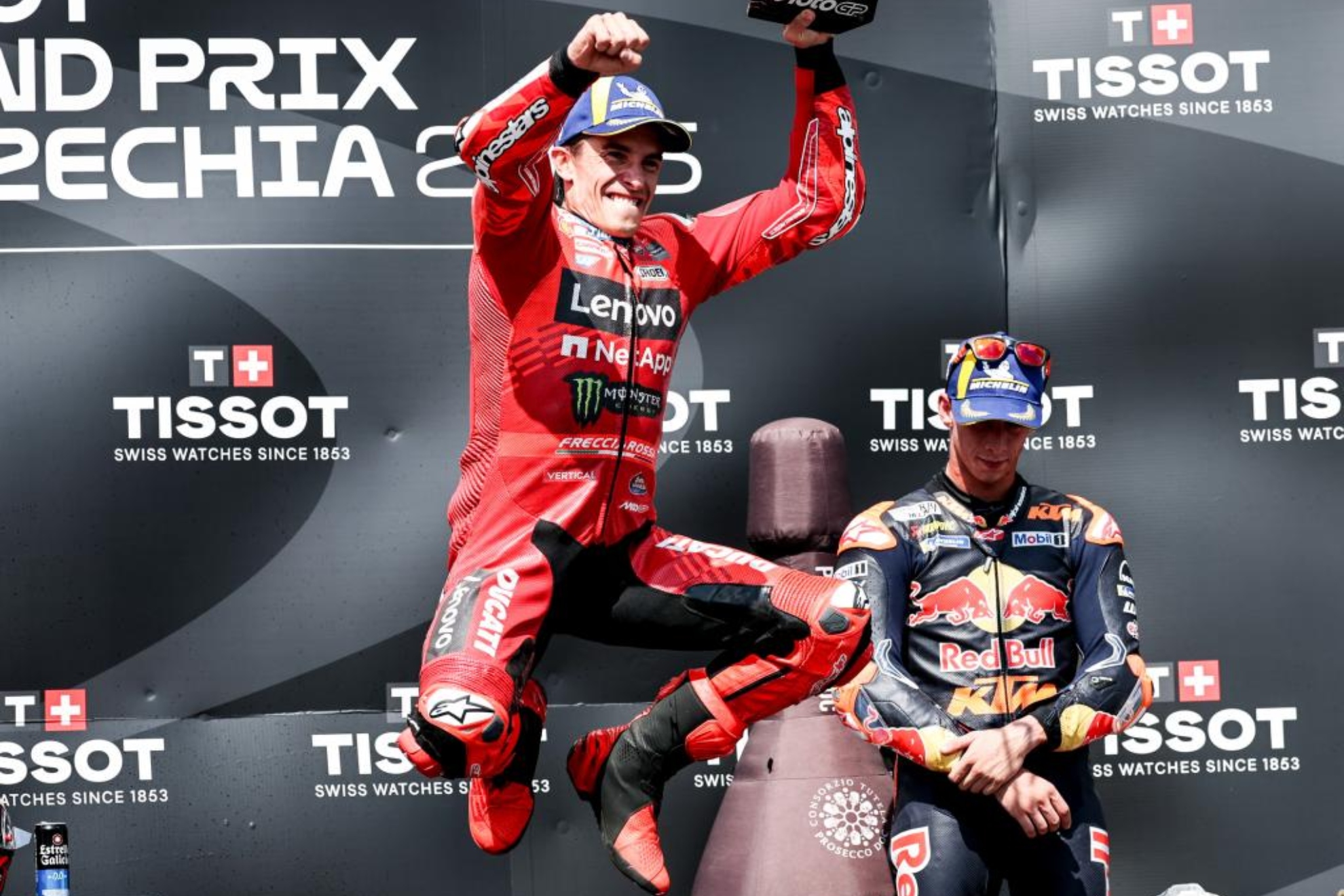 Marc Márquez, en el podio de Brno.