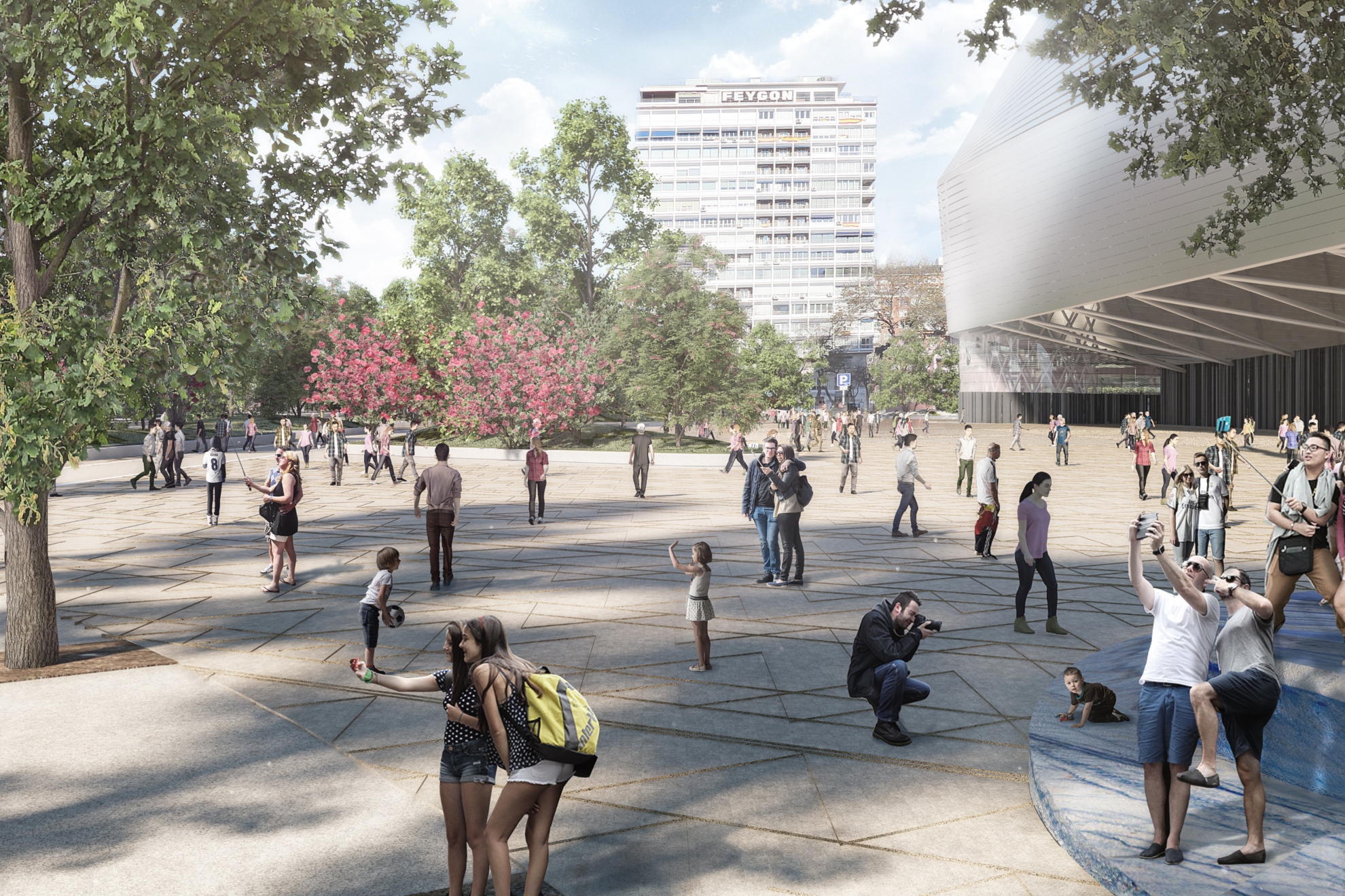 Recreación del proyecto de urbanización del entorno del Bernabéu.