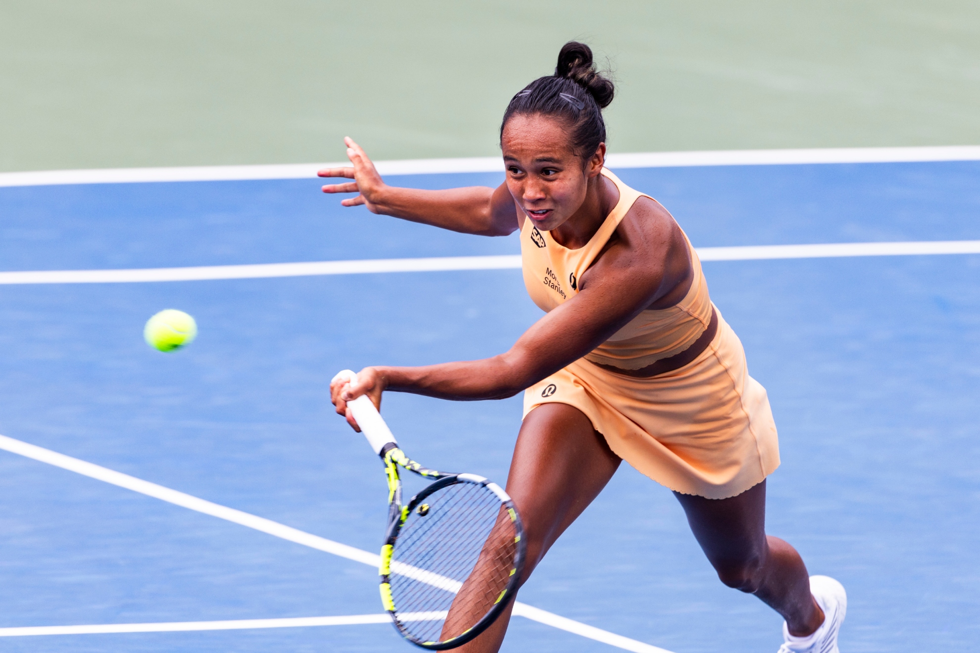 Leylah Fernández en el Abierto de Washington.