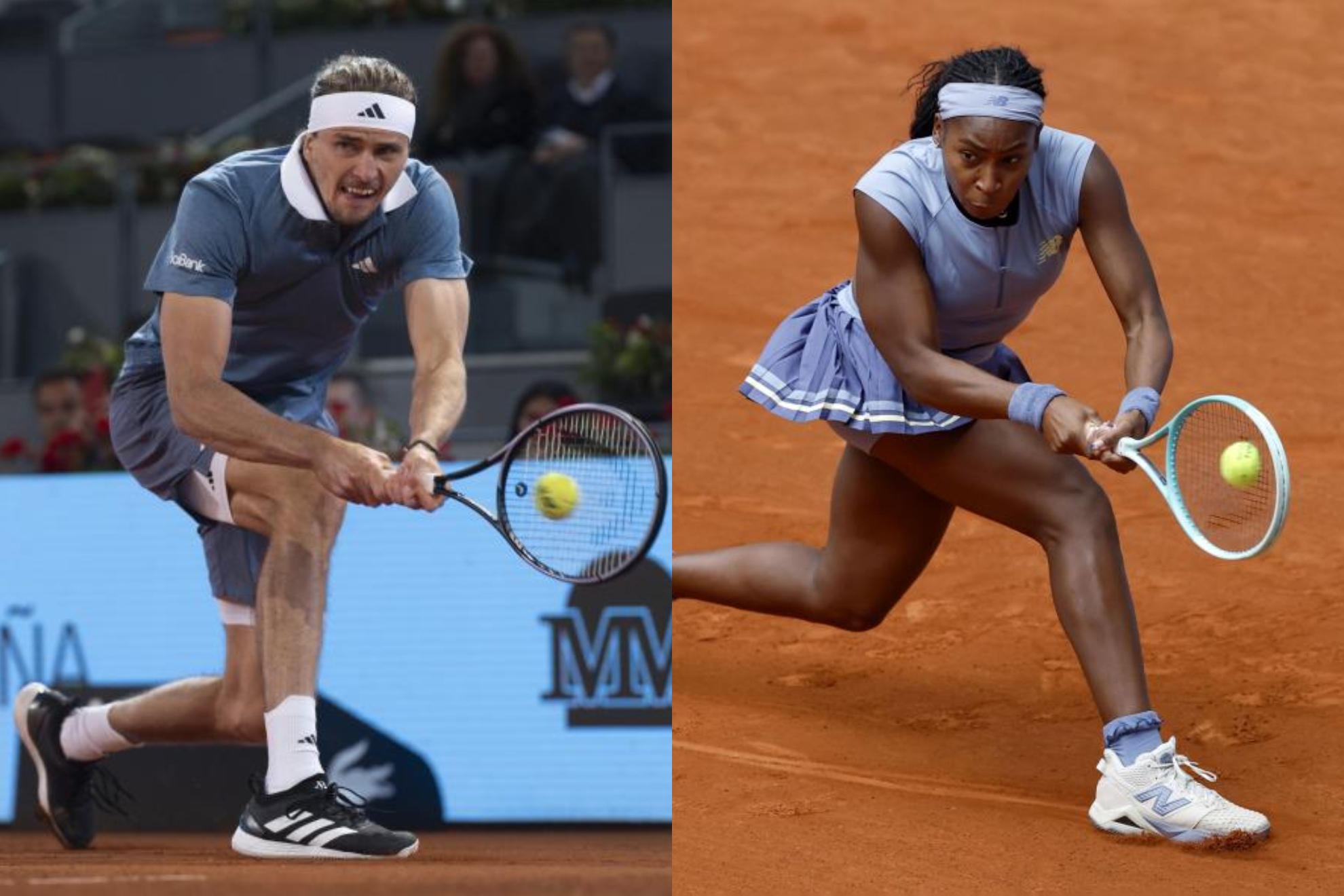Zverev, a la izquierda, y Coco Gauff, a la derecha.