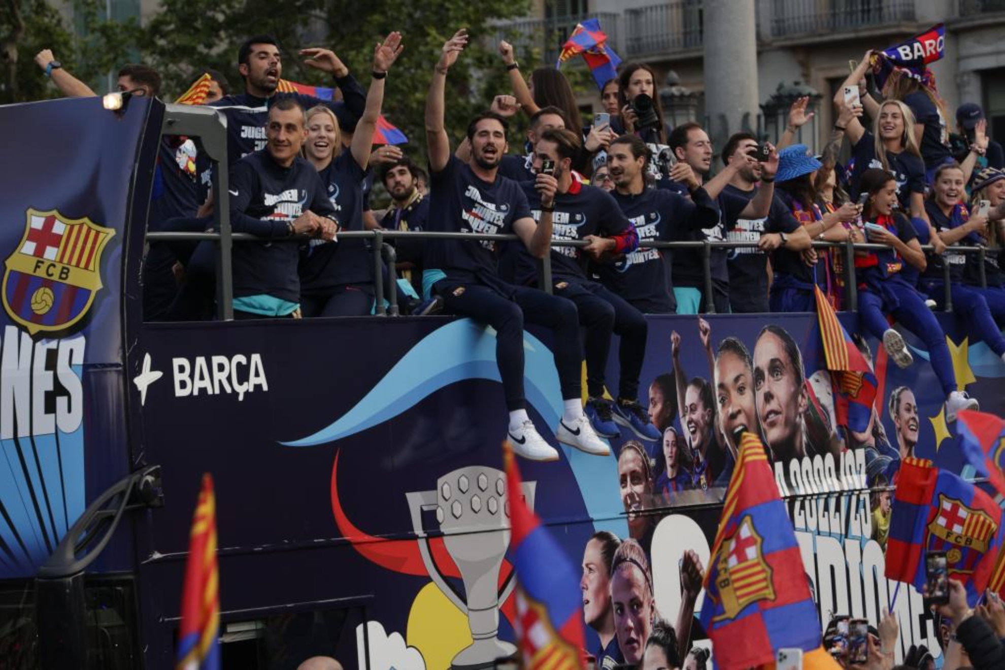 El Barça pudo celebrar tres títulos el curso pasado
