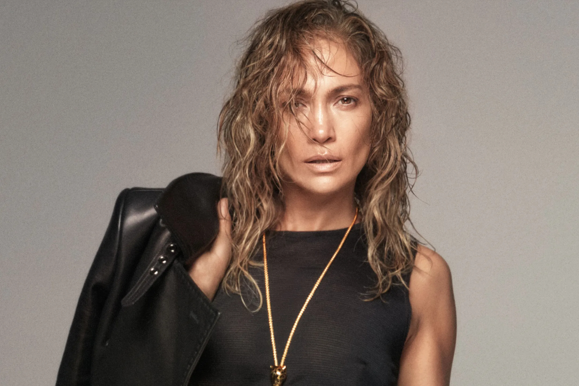 Model with a pleased look