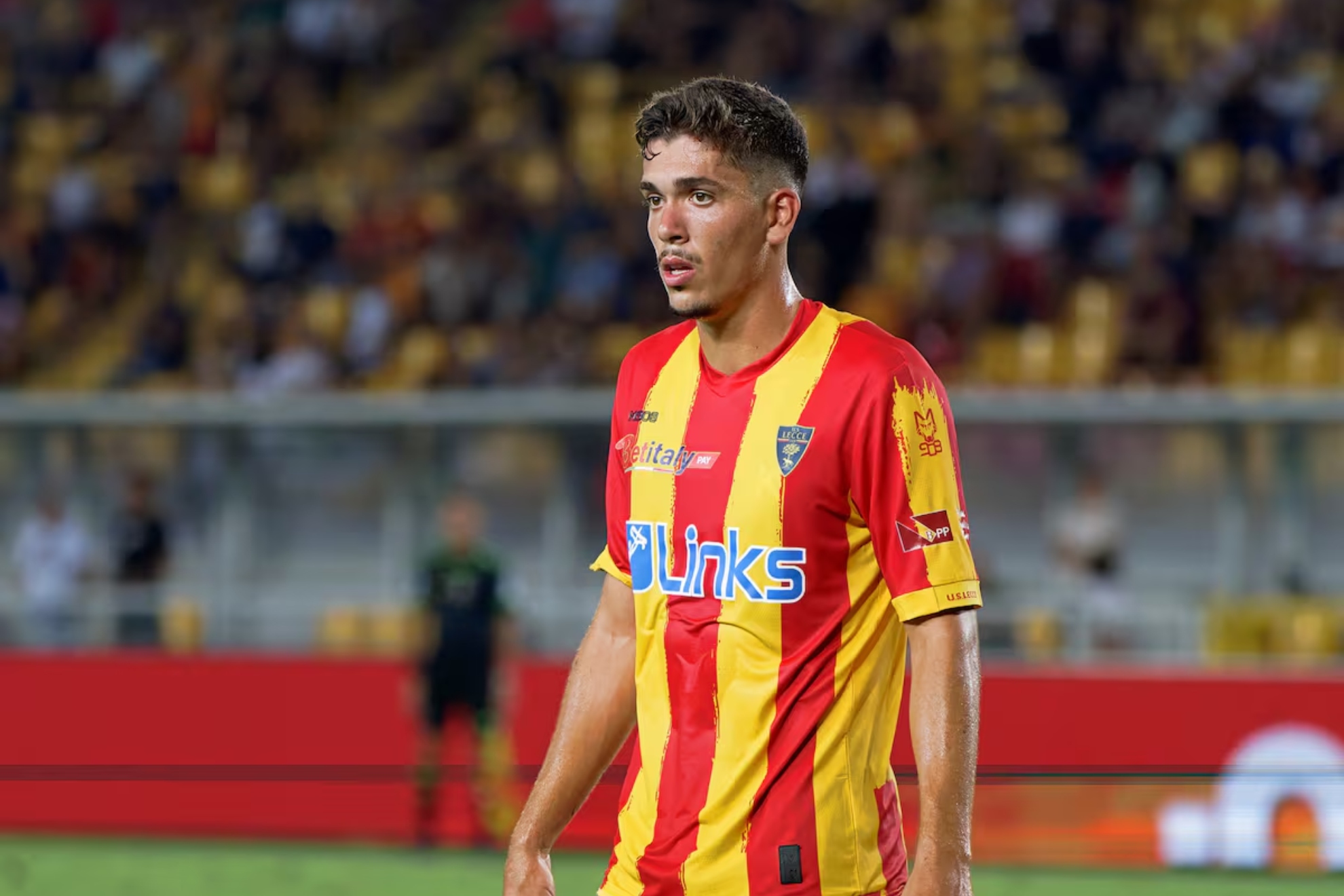 Joan González, in a match with Lecce.