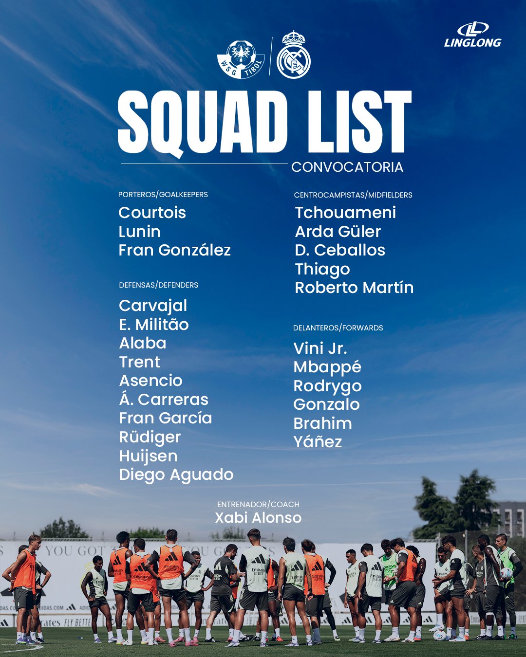 Lista de convocados del Madrid.
