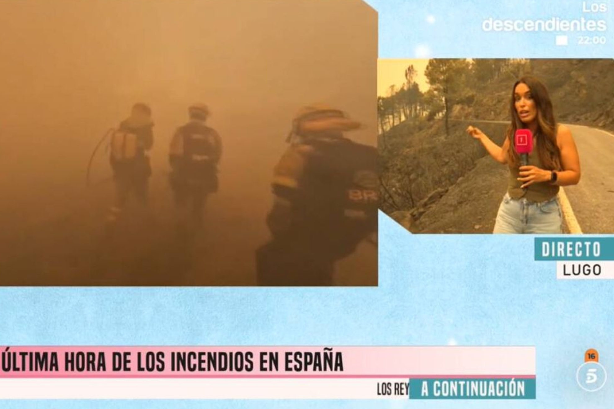 La Guardia Civil evacúa a una reportera de 'Fiesta' atrapada por las llamas en Lugo: “El peligro era evidente”