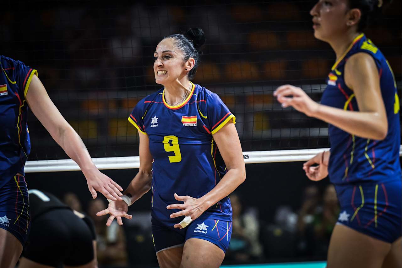 Patricia Aranda during the Spanish match against Türkiye on the first day of the World Cup in Thailand 2025