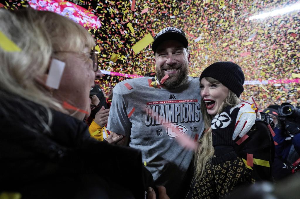 Travis Kelce, and Taylor Swift after the NFL American football match for the AFC Championship against Buffalo Bills