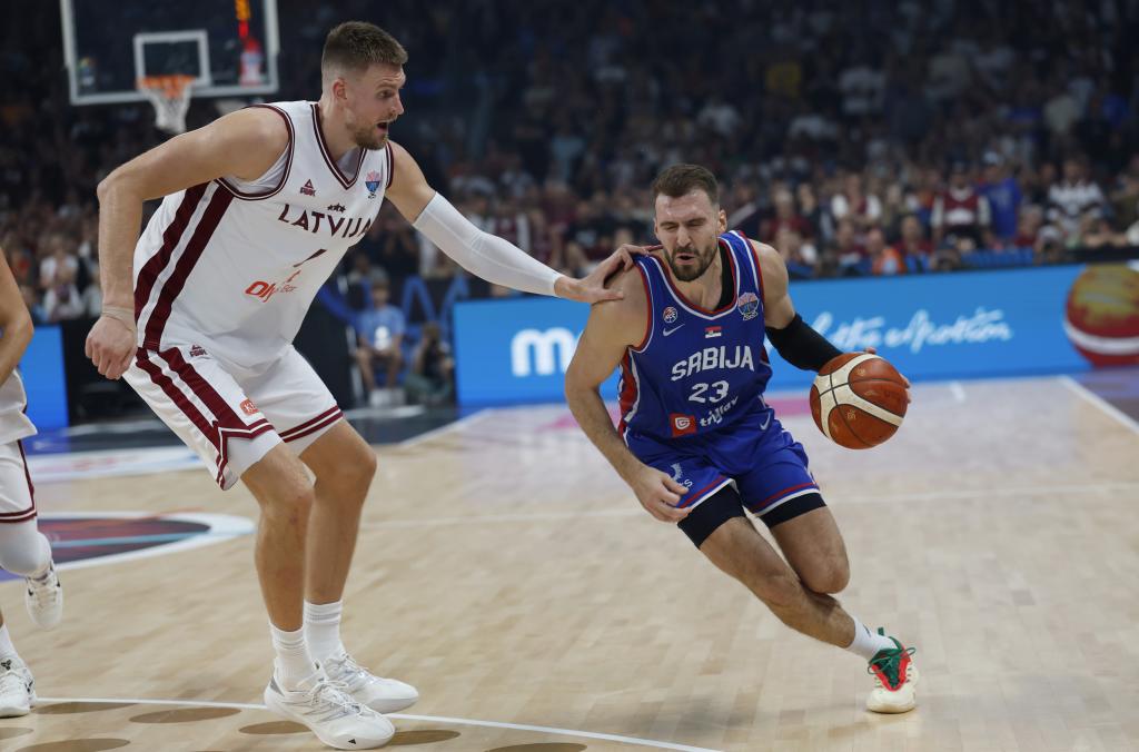 Krists Portrait of Latvia and Serbian Guduric Marko. EFE/EPA/OTMS KALNINS