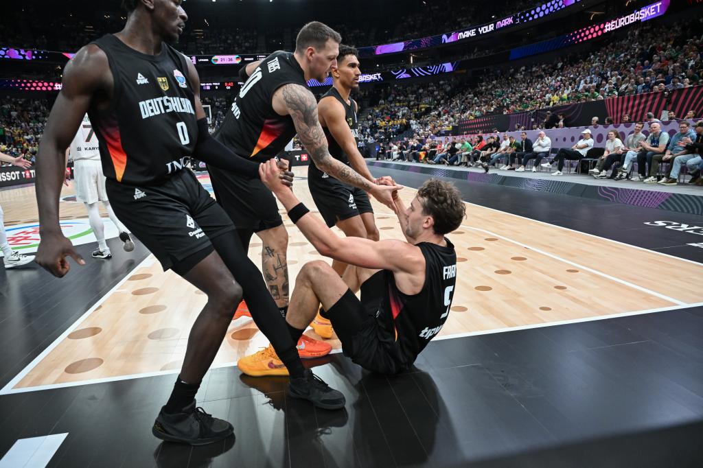 Franz Wagner of Germany, during the group stage in Tampere. EFE/EPA/Kimmo Brandt