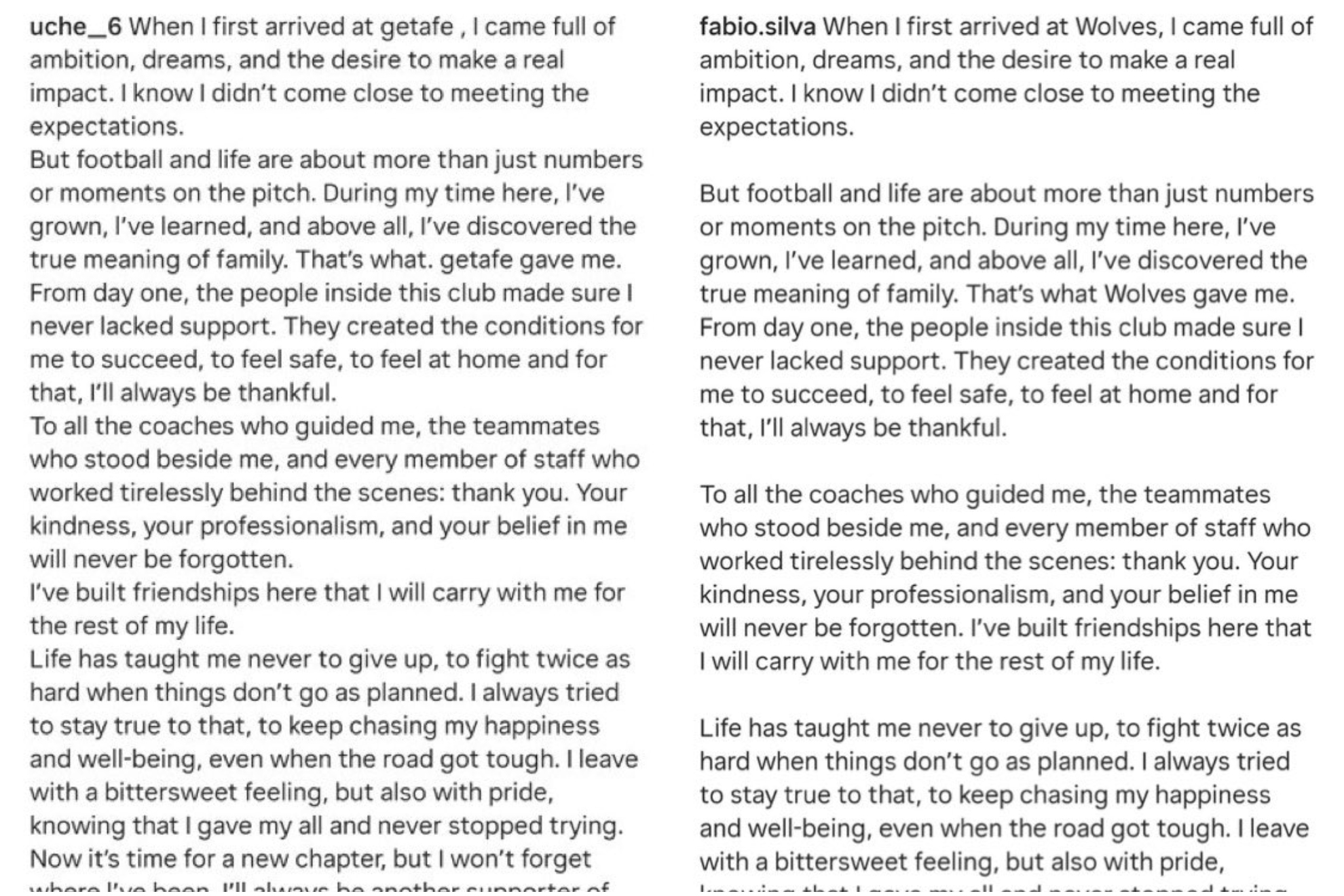 Las cartas de despedida.